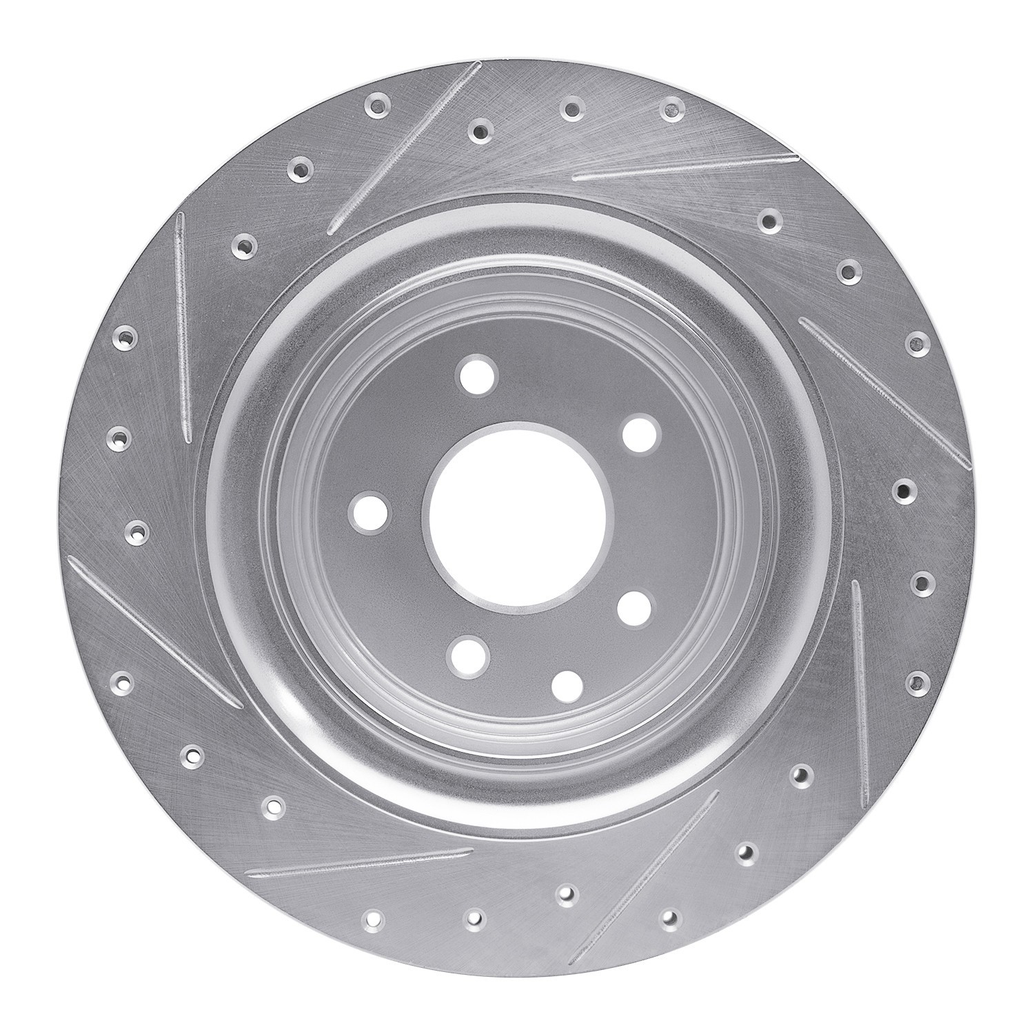 DYN 631-68010R DFC Brake Rotor - Drilled and Slotted - Silver - Image 2