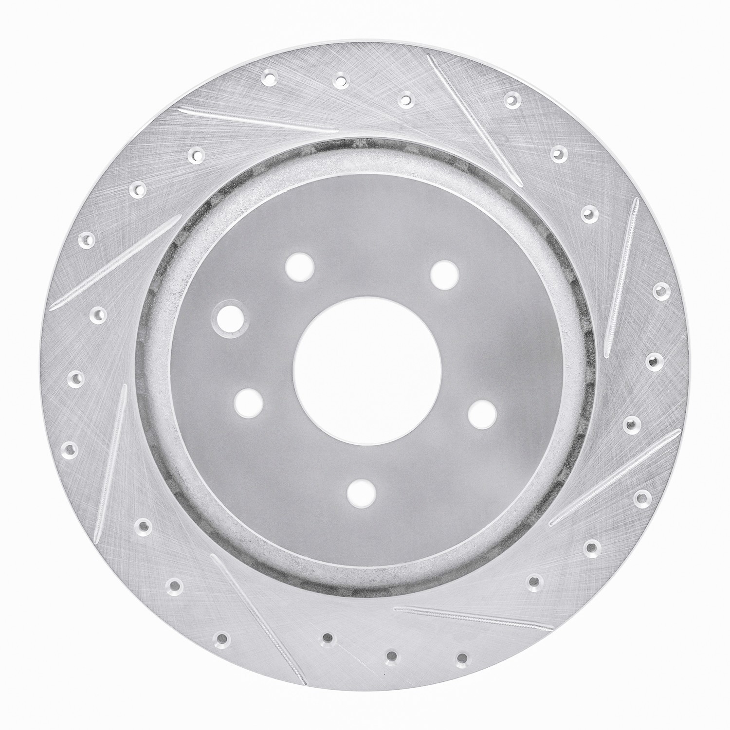 DYN 631-68010R DFC Brake Rotor - Drilled and Slotted - Silver - Image 3