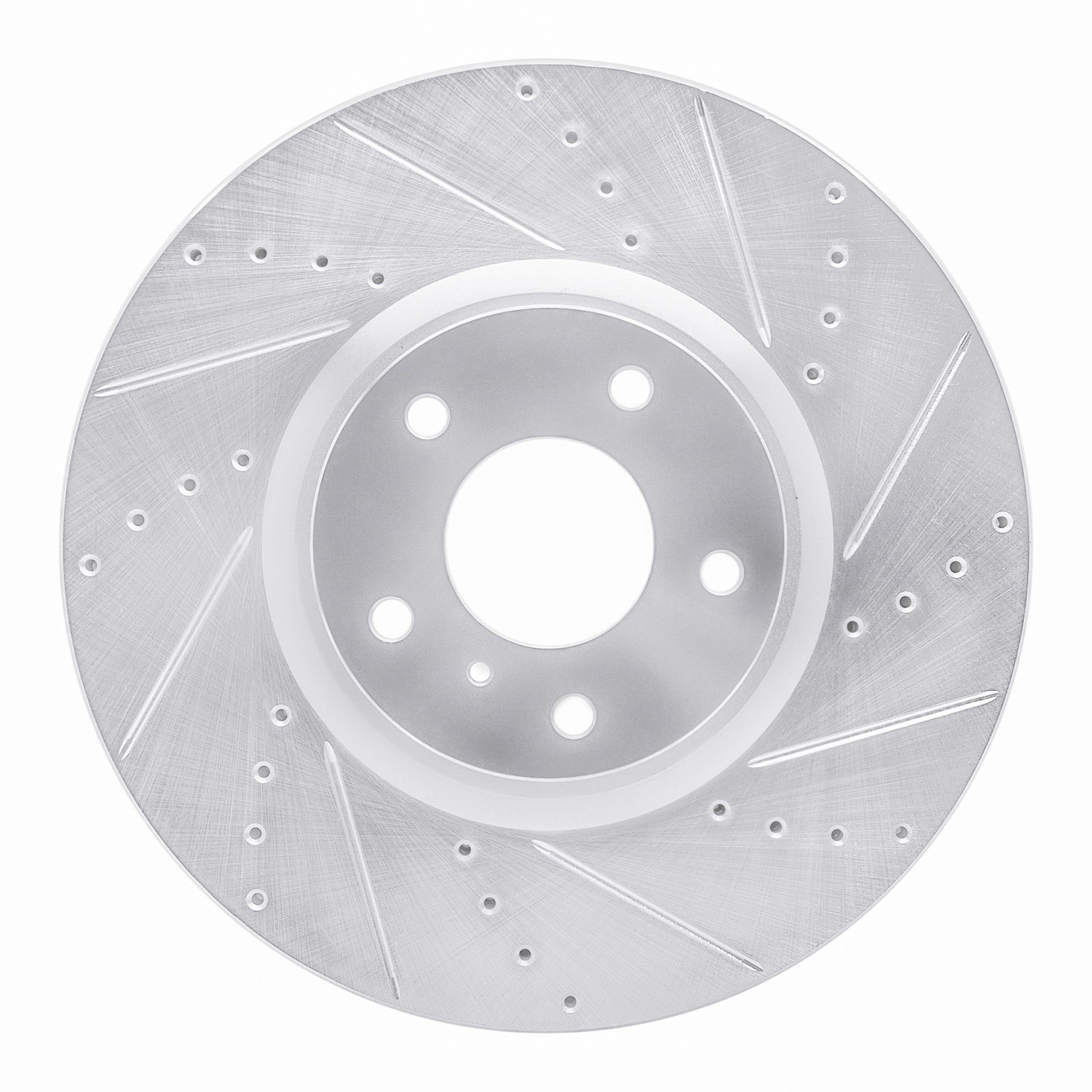 DYN 631-68011R DFC Brake Rotor - Drilled and Slotted - Silver