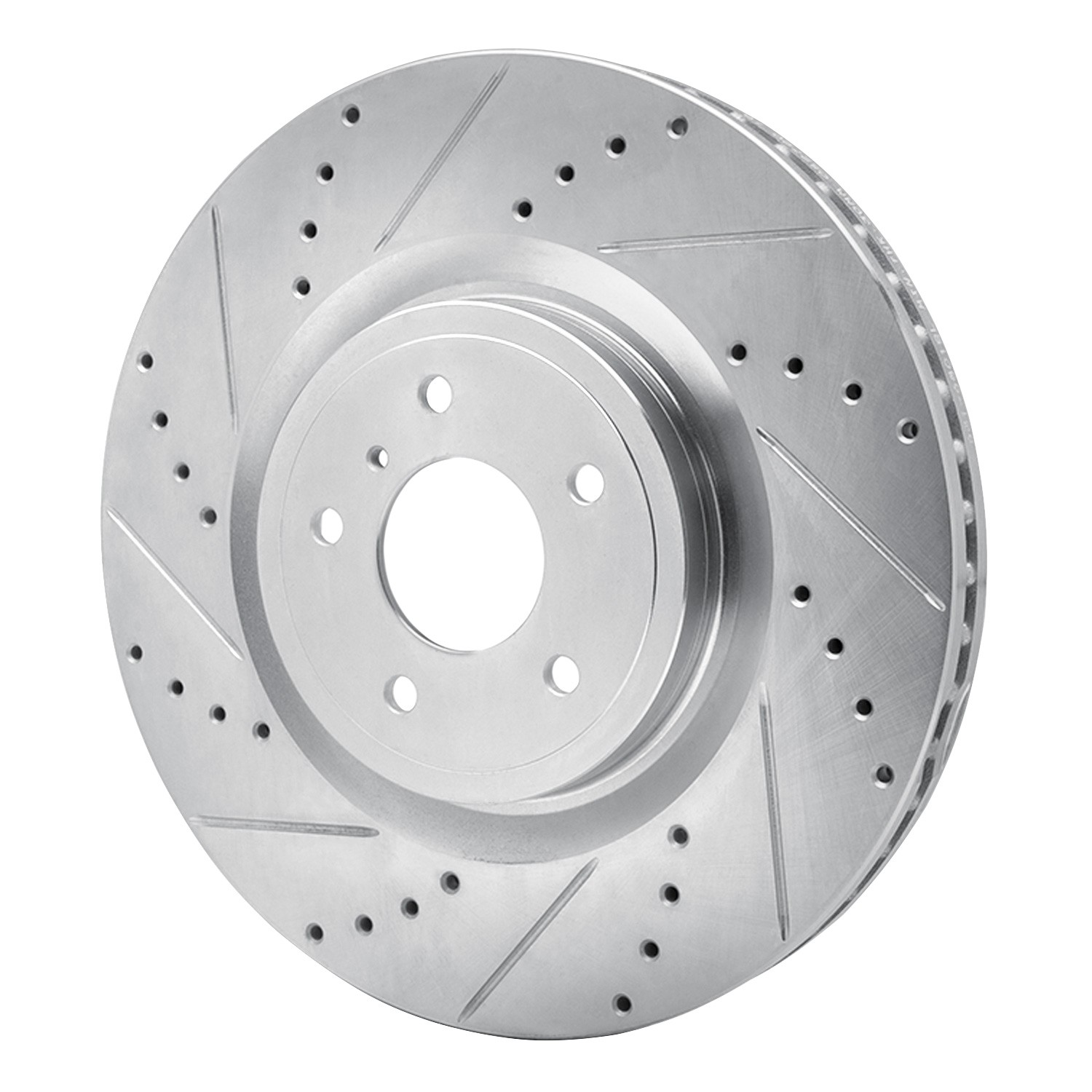 DYN 631-68012L DFC Brake Rotor - Drilled and Slotted - Silver - Image 3