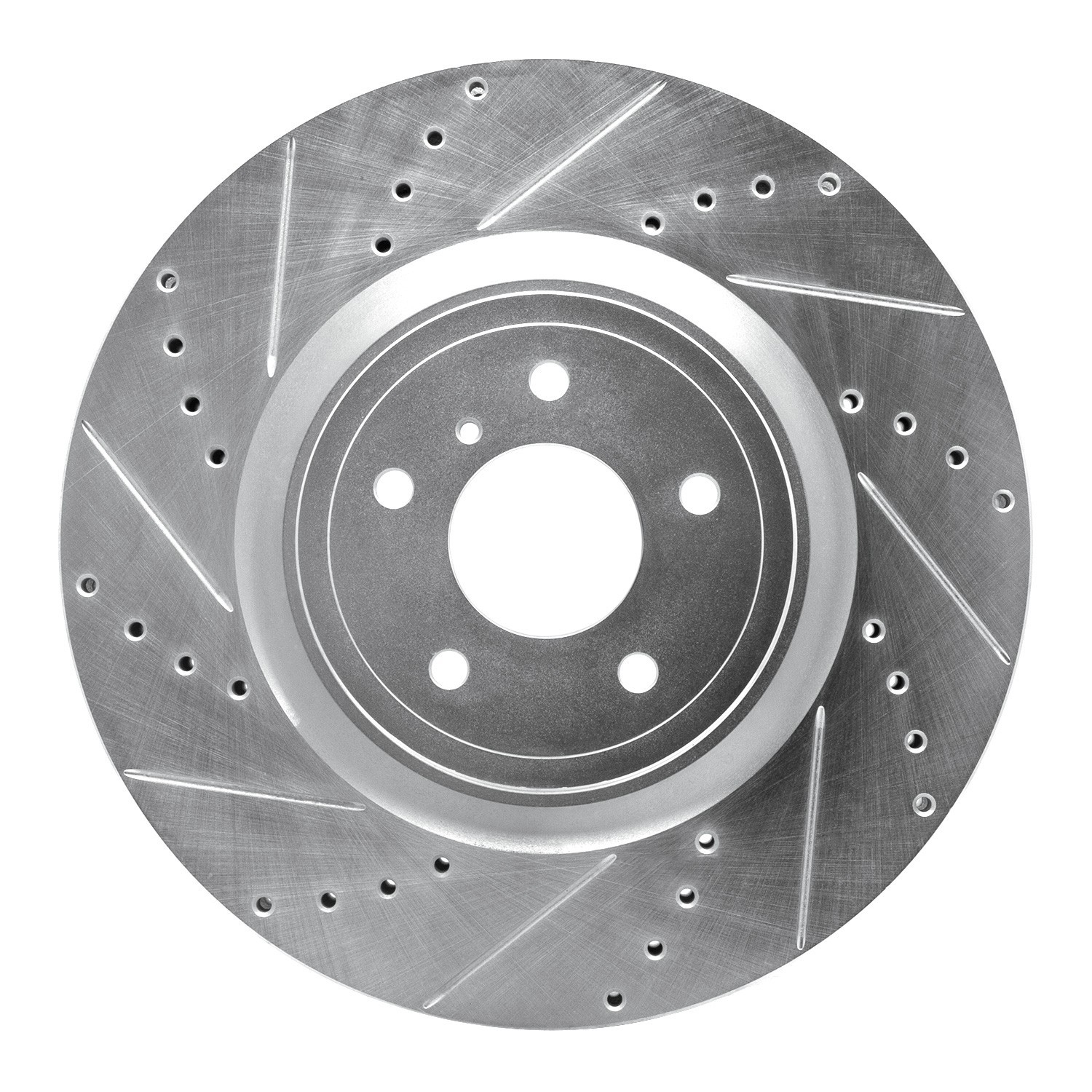 DYN 631-68012L DFC Brake Rotor - Drilled and Slotted - Silver