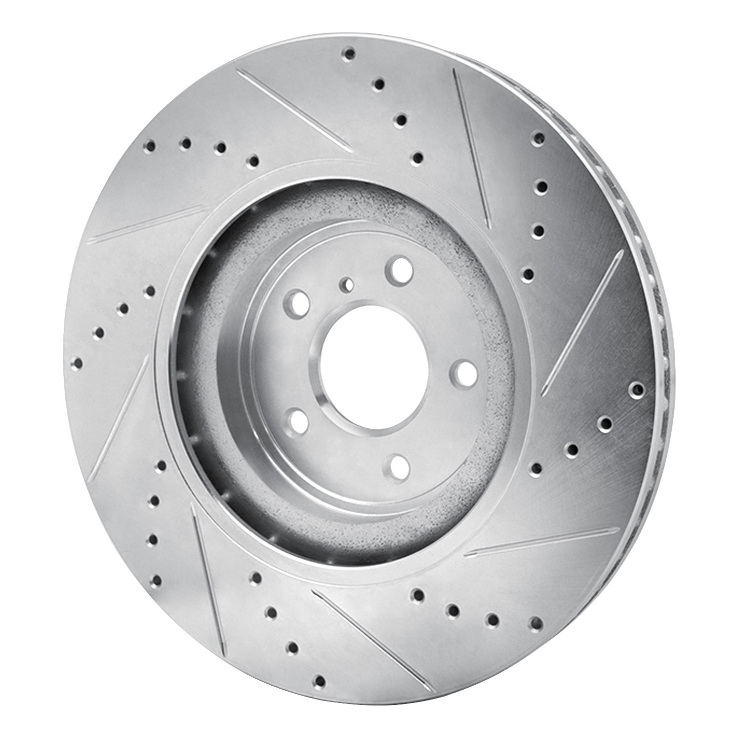 DYN 631-68012L DFC Brake Rotor - Drilled and Slotted - Silver - Image 2