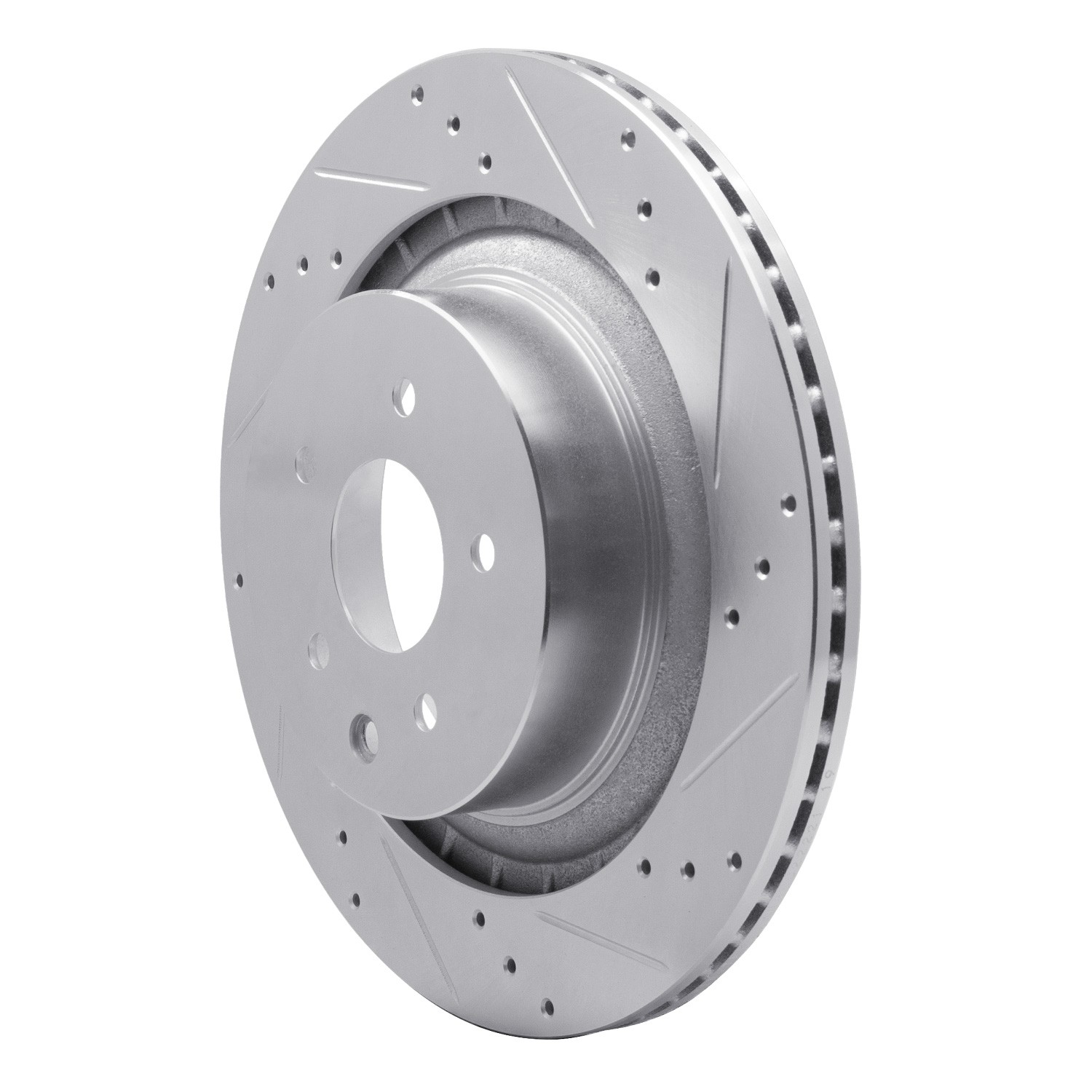 DYN 631-68013R DFC Brake Rotor - Drilled and Slotted - Silver - Image 3