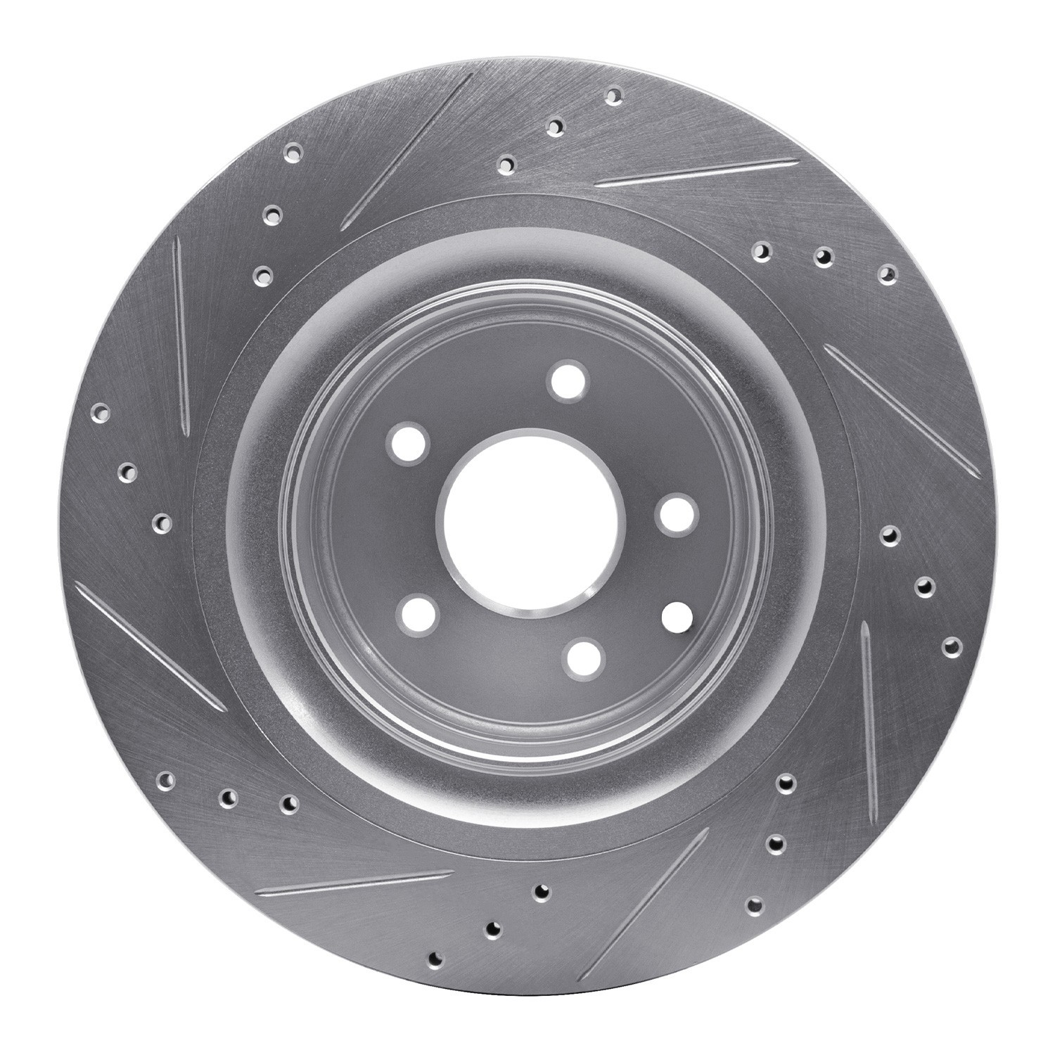 DYN 631-68013R DFC Brake Rotor - Drilled and Slotted - Silver - Image 4