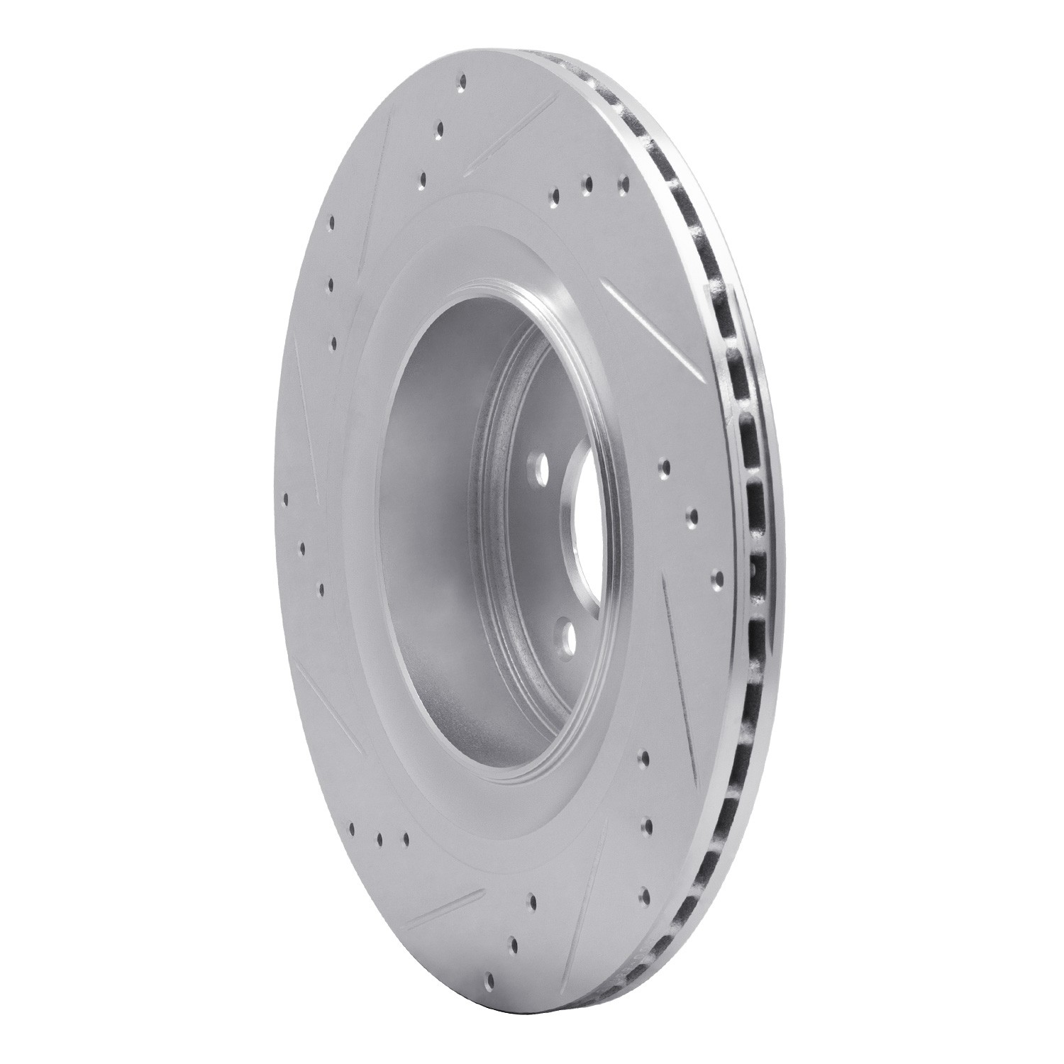DYN 631-68013R DFC Brake Rotor - Drilled and Slotted - Silver - Image 2