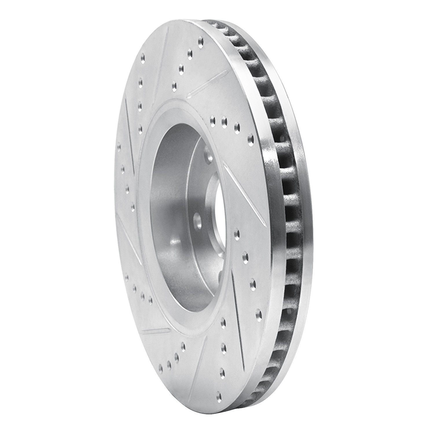 DYN 631-68014R DFC Brake Rotor - Drilled and Slotted - Silver - Image 2