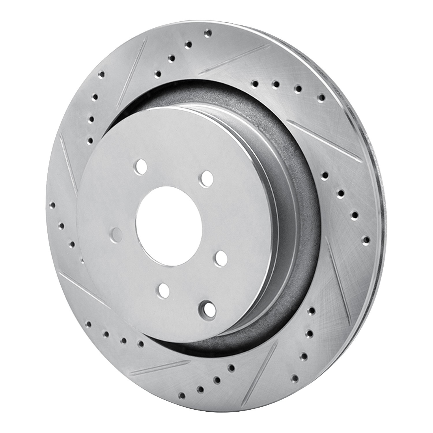 DYN 631-68015L DFC Brake Rotor - Drilled and Slotted - Silver - Image 2