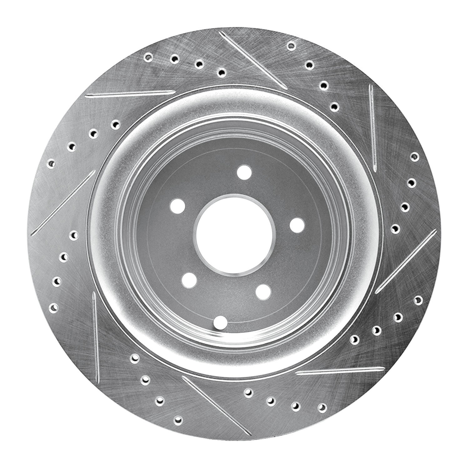 DYN 631-68015L DFC Brake Rotor - Drilled and Slotted - Silver - Image 3