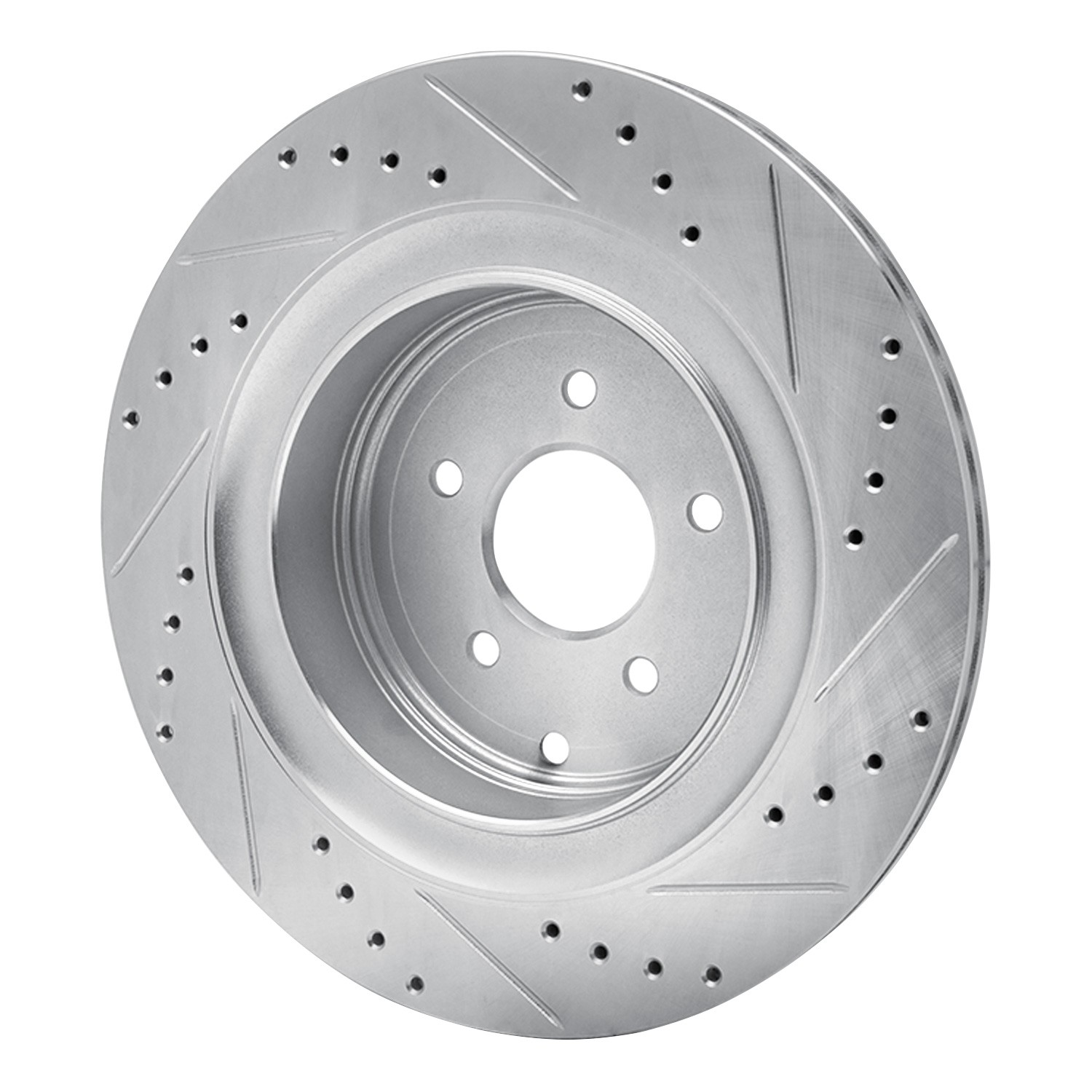 DYN 631-68015L DFC Brake Rotor - Drilled and Slotted - Silver