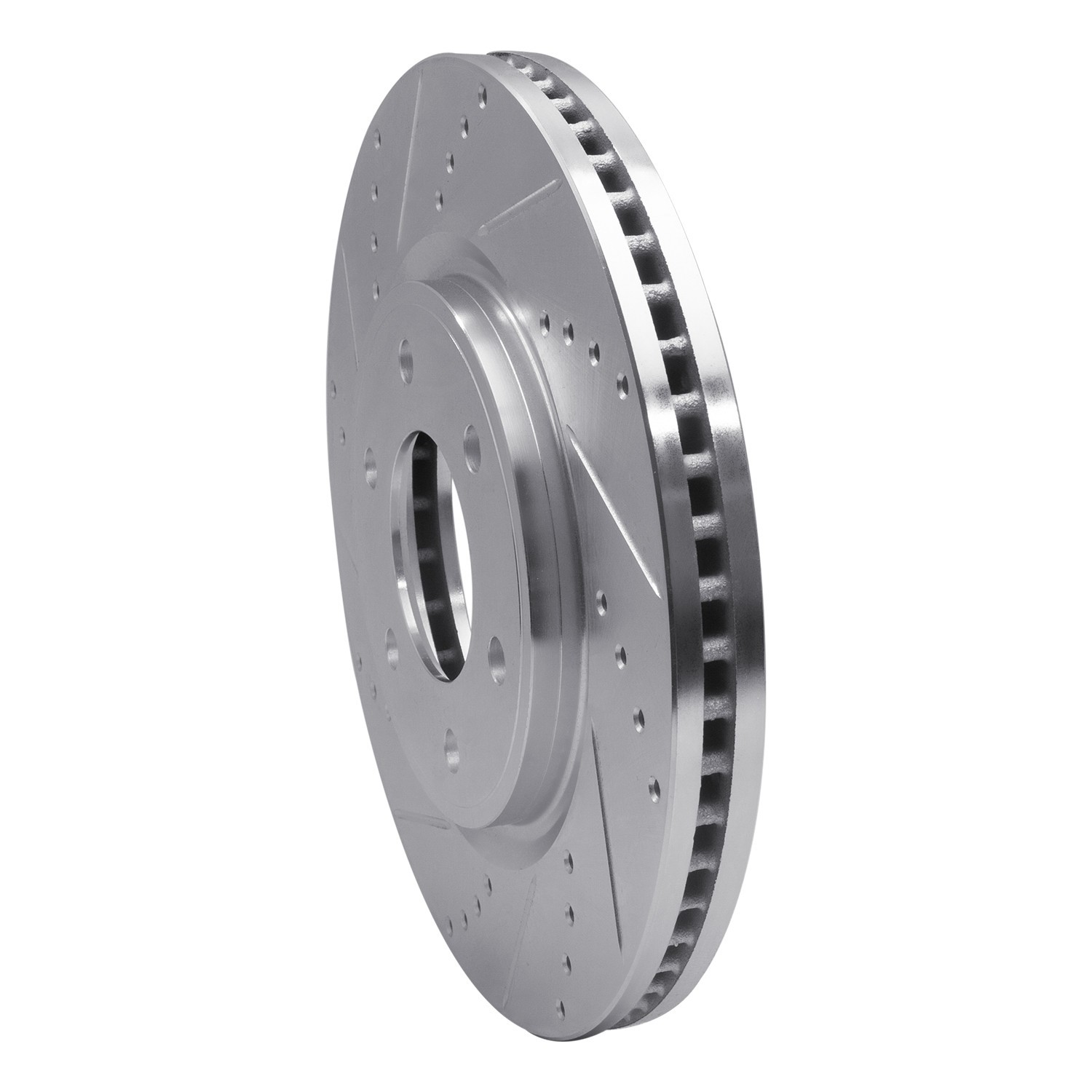 DYN 631-68016L DFC Brake Rotor - Drilled and Slotted - Silver - Image 2