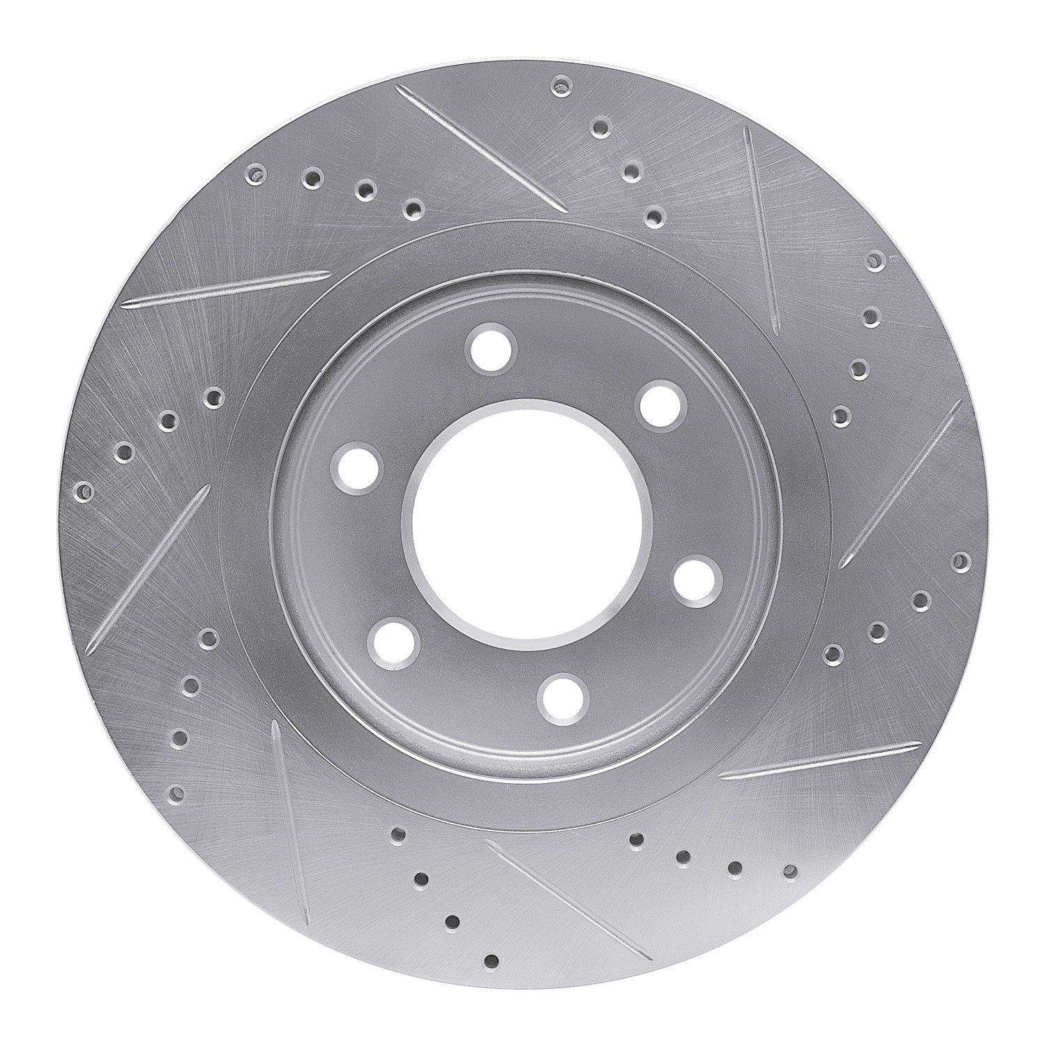 DYN 631-68016L DFC Brake Rotor - Drilled and Slotted - Silver - Image 3