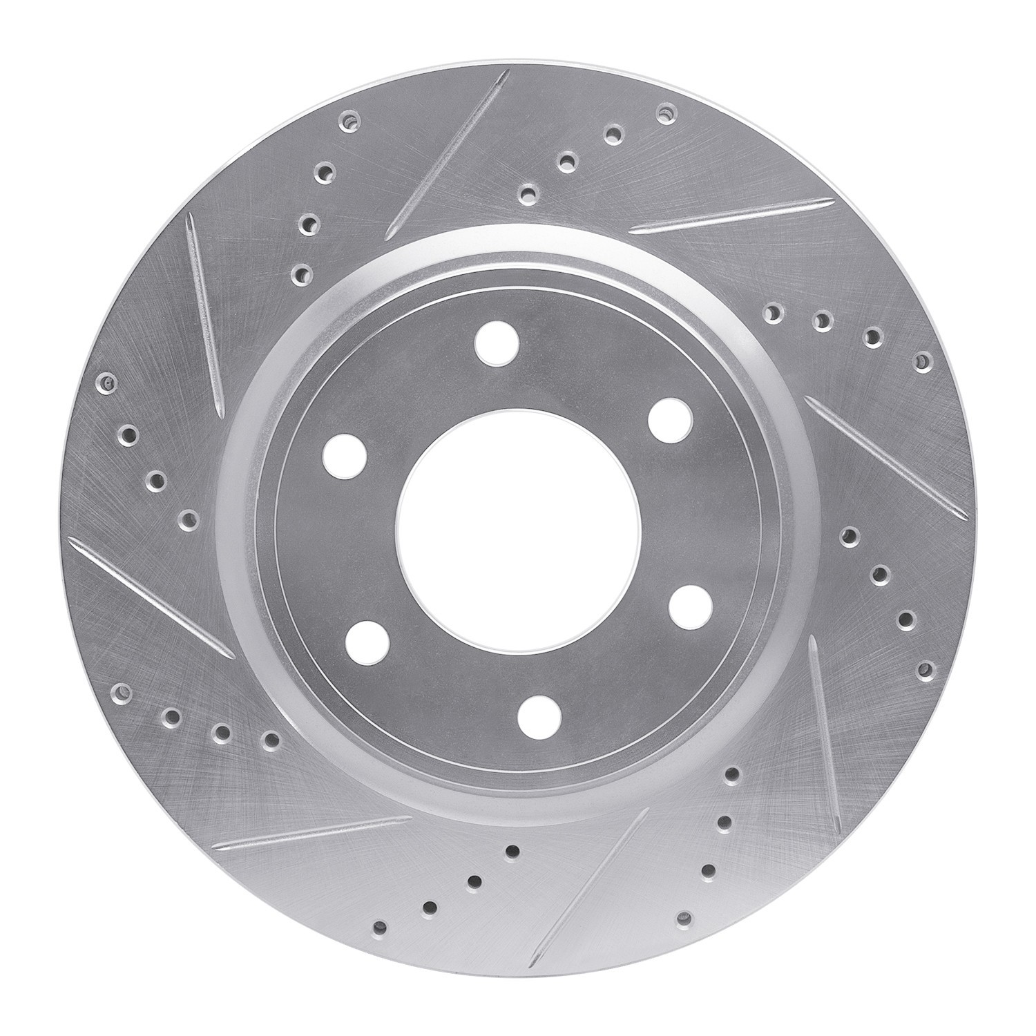 DYN 631-68016L DFC Brake Rotor - Drilled and Slotted - Silver - Image 4