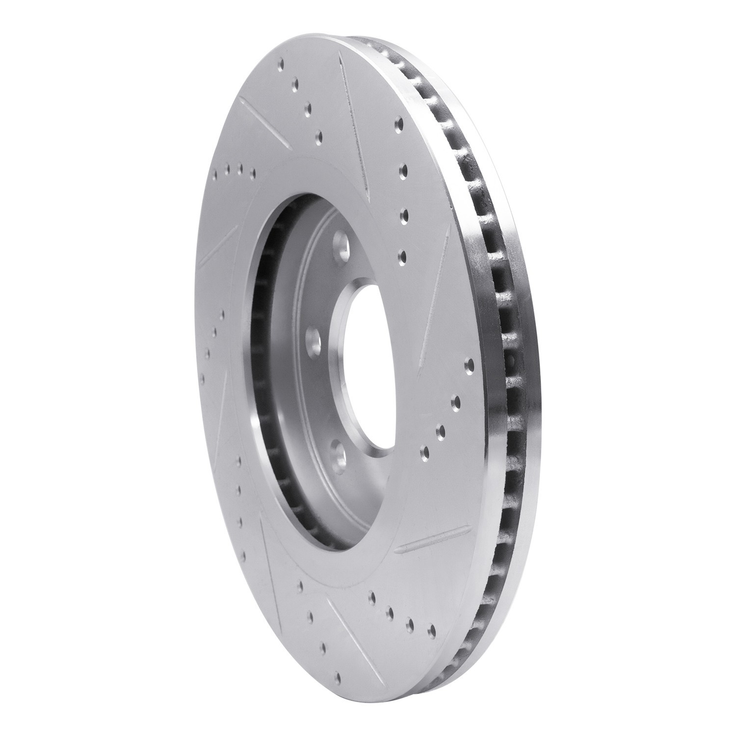 DYN 631-68016L DFC Brake Rotor - Drilled and Slotted - Silver - Image 5