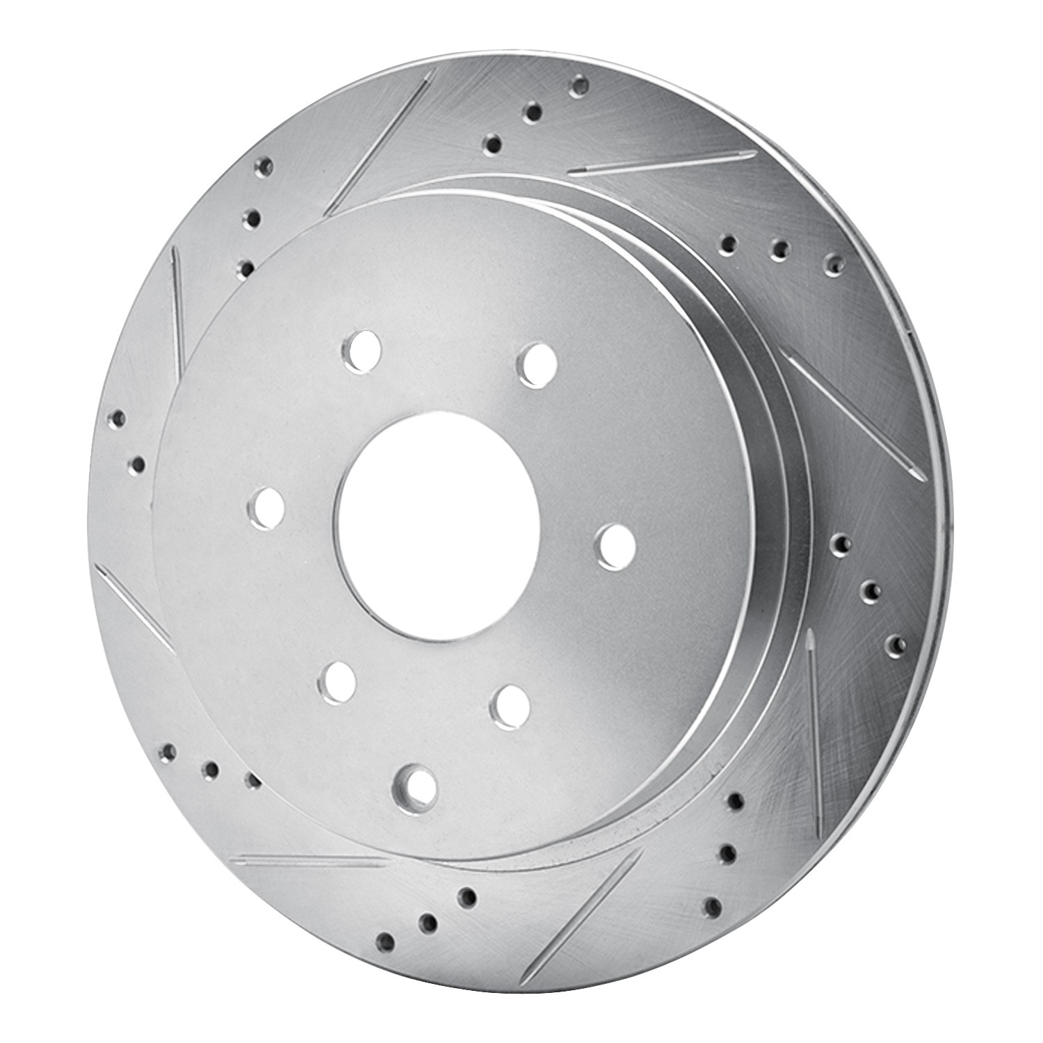 DYN 631-68017L DFC Brake Rotor - Drilled and Slotted - Silver - Image 3
