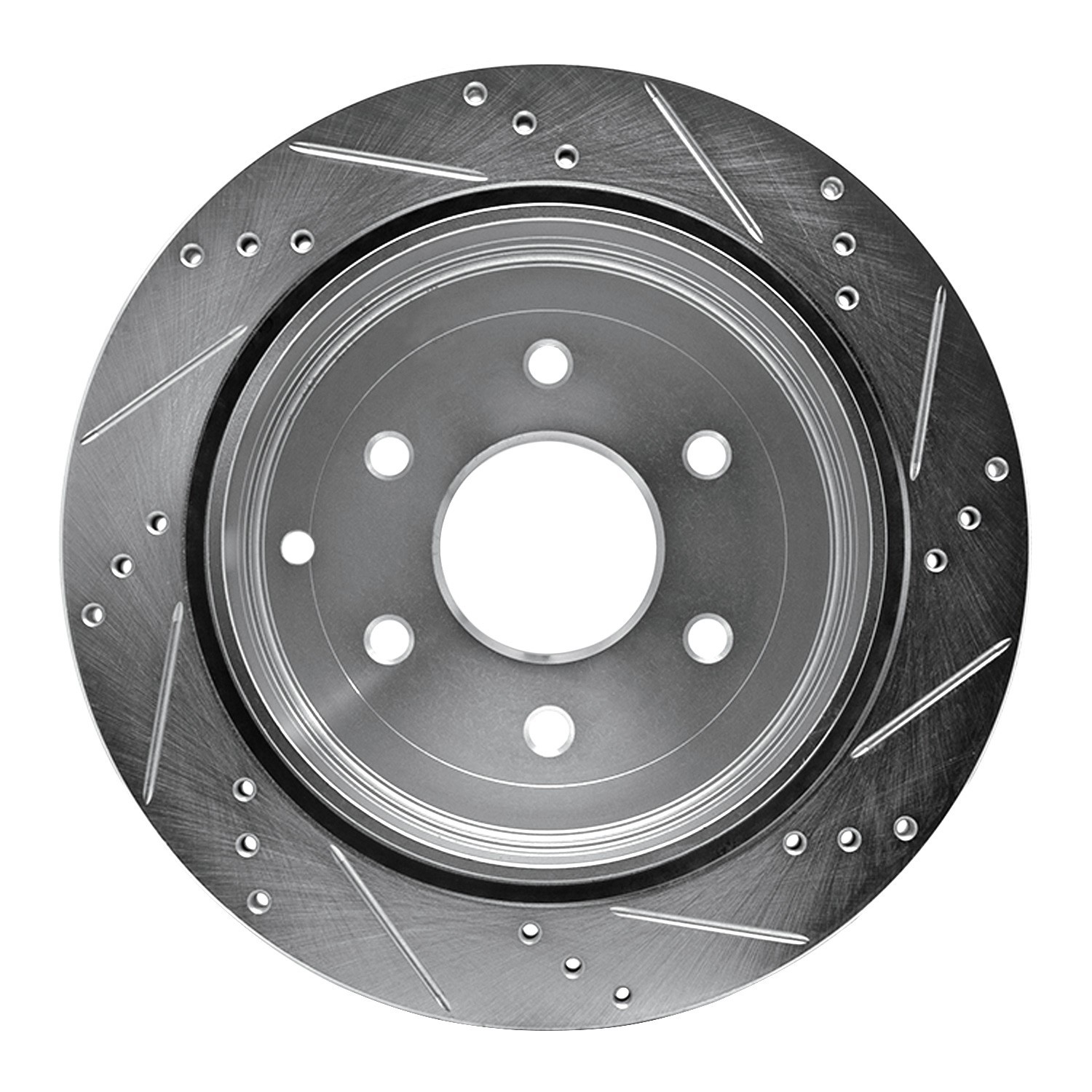 DYN 631-68017L DFC Brake Rotor - Drilled and Slotted - Silver - Image 4