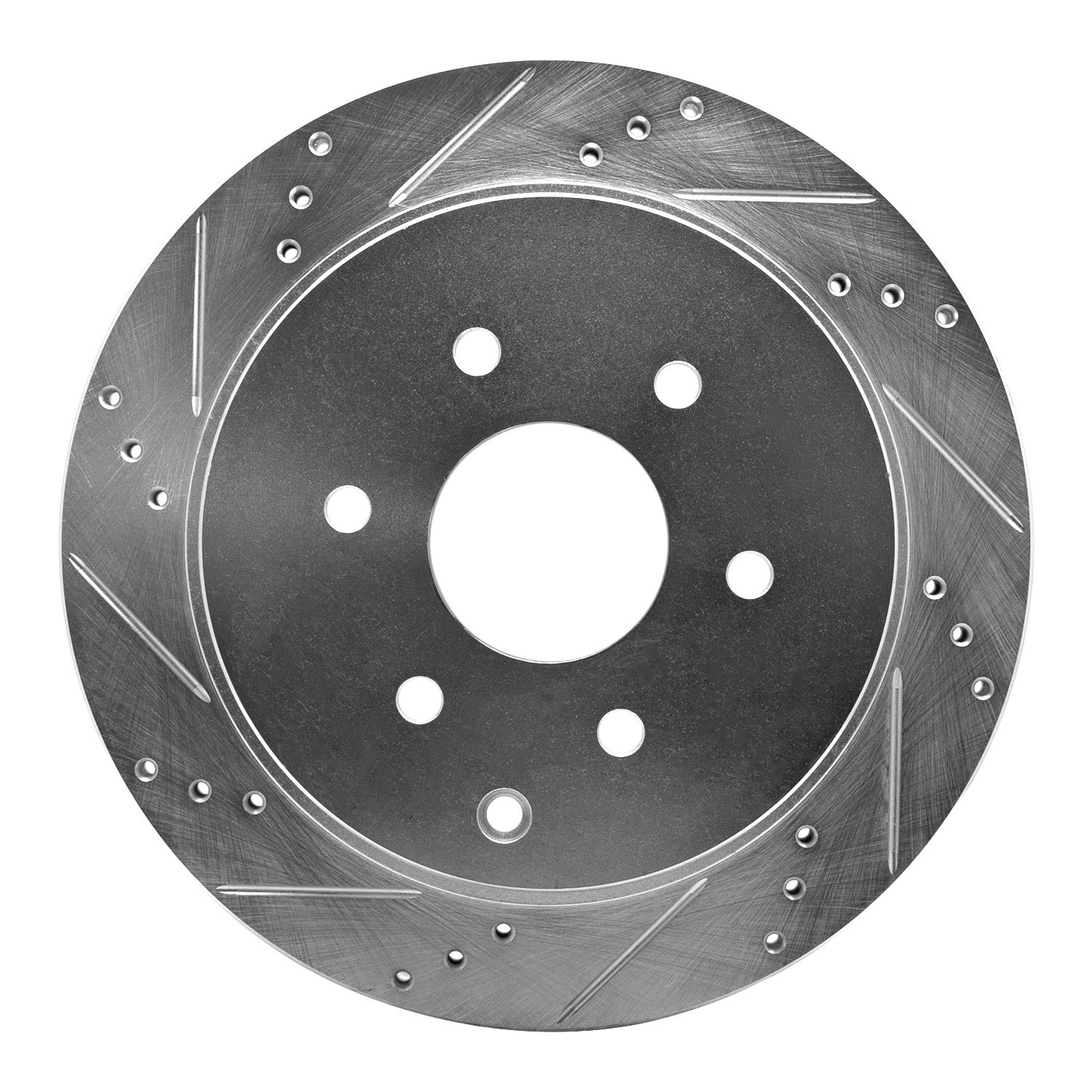 DYN 631-68017L DFC Brake Rotor - Drilled and Slotted - Silver