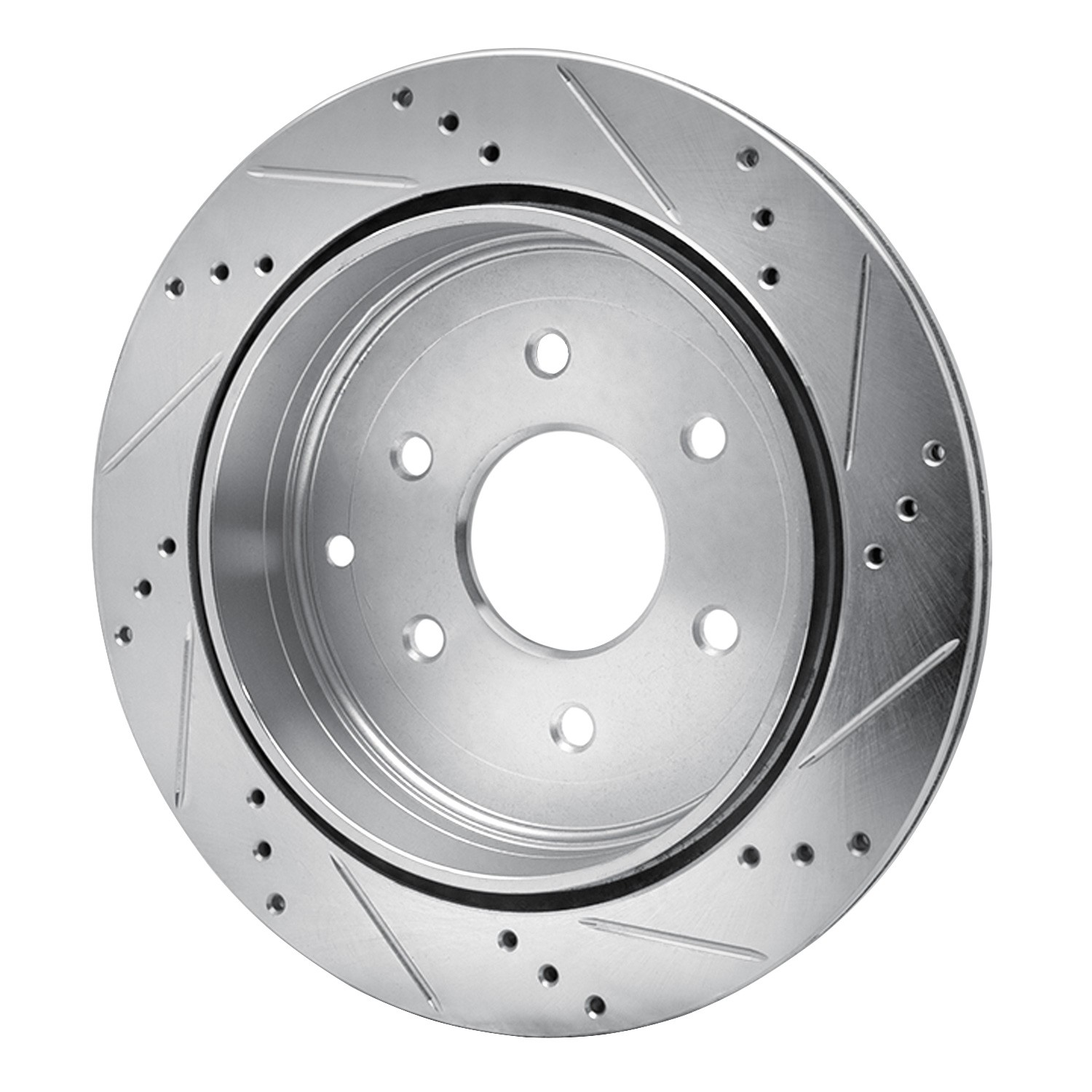 DYN 631-68017L DFC Brake Rotor - Drilled and Slotted - Silver - Image 2