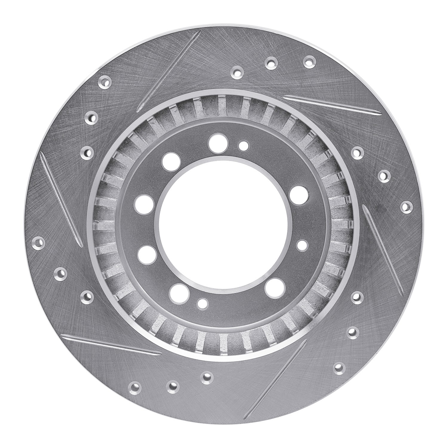 DYN 631-72005R DFC Brake Rotor - Drilled and Slotted - Silver - Image 4