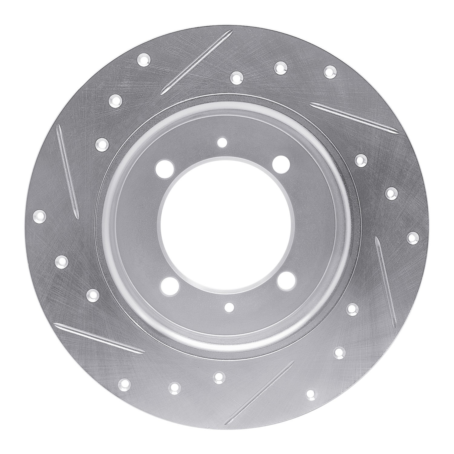 DYN 631-72011R DFC Brake Rotor - Drilled and Slotted - Silver - Image 4