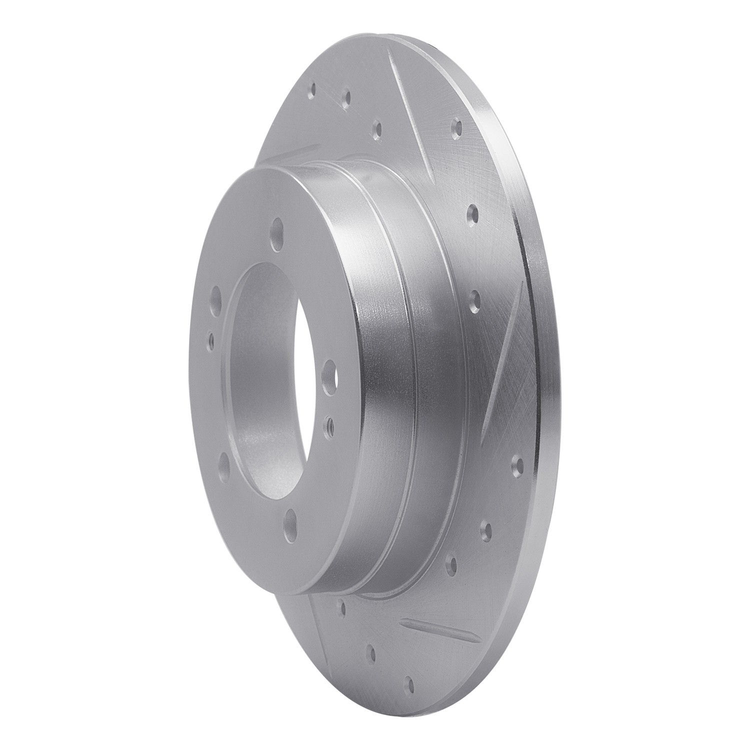 DYN 631-72012R DFC Brake Rotor - Drilled and Slotted - Silver - Image 2