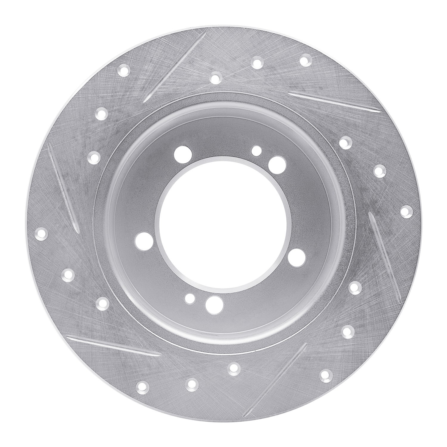 DYN 631-72012R DFC Brake Rotor - Drilled and Slotted - Silver - Image 3
