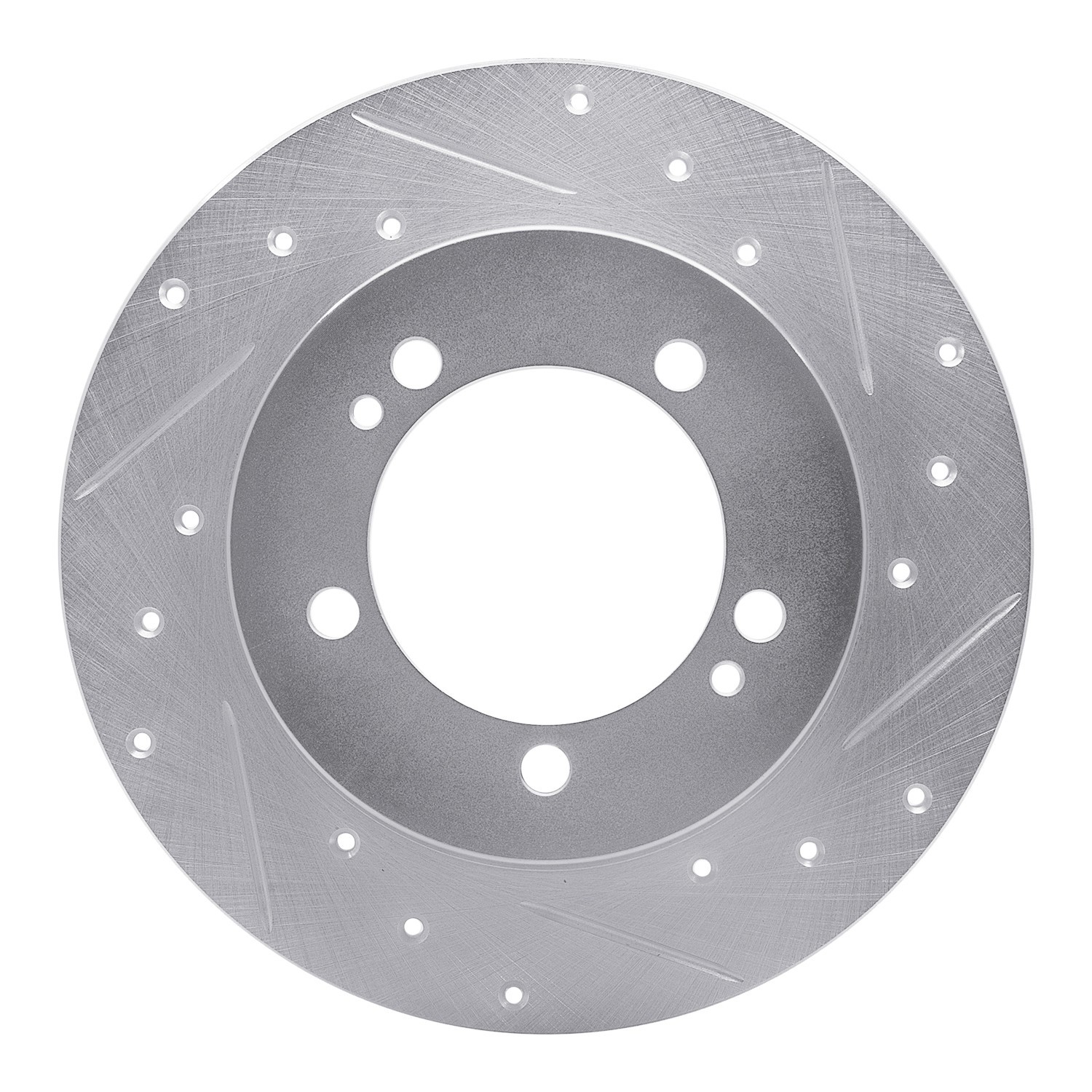 DYN 631-72012R DFC Brake Rotor - Drilled and Slotted - Silver - Image 4
