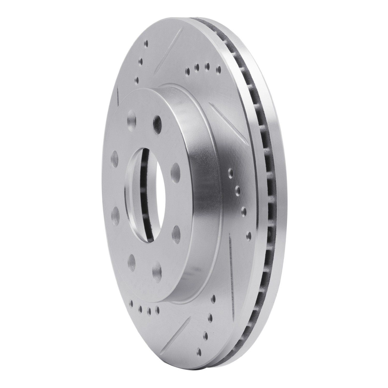DYN 631-72022L DFC Brake Rotor - Drilled and Slotted - Silver - Image 3