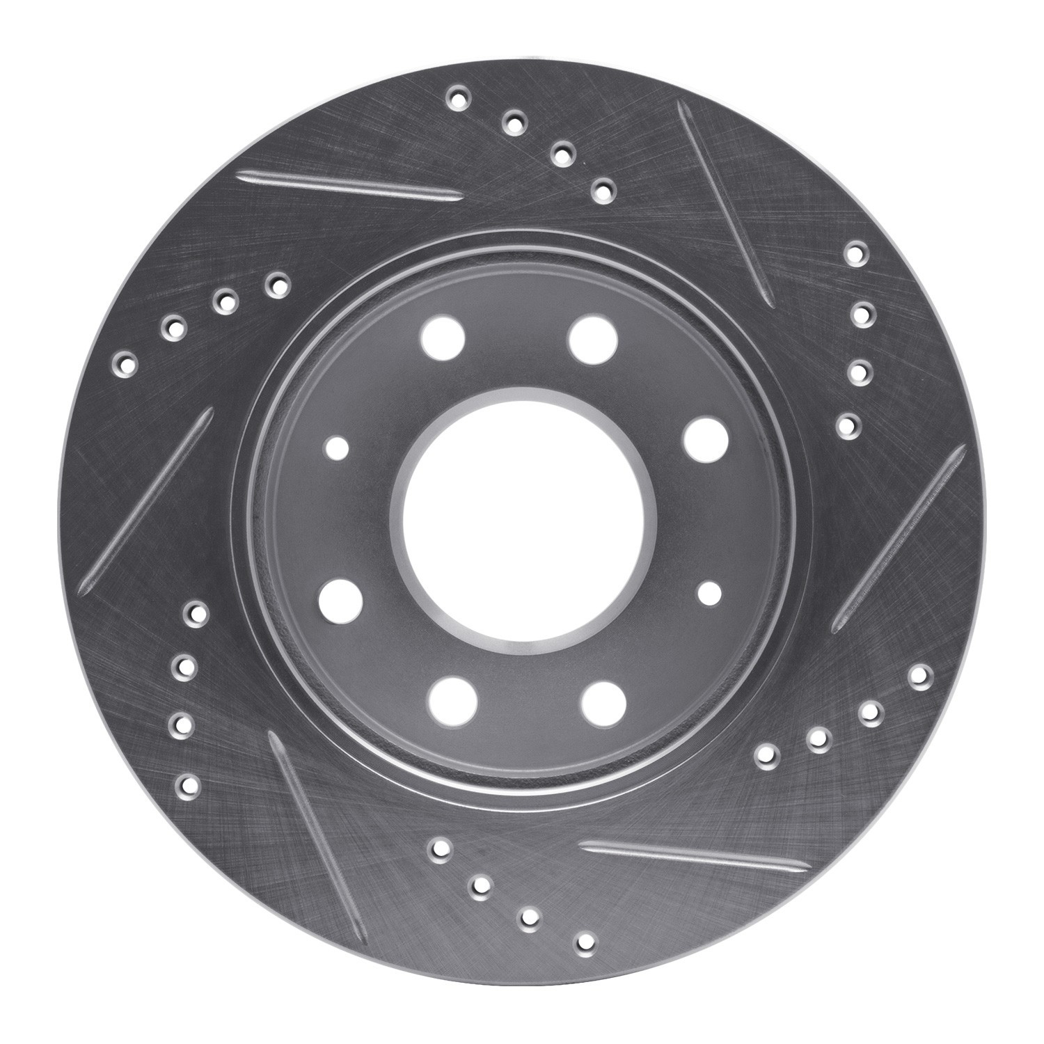 DYN 631-72022L DFC Brake Rotor - Drilled and Slotted - Silver - Image 4