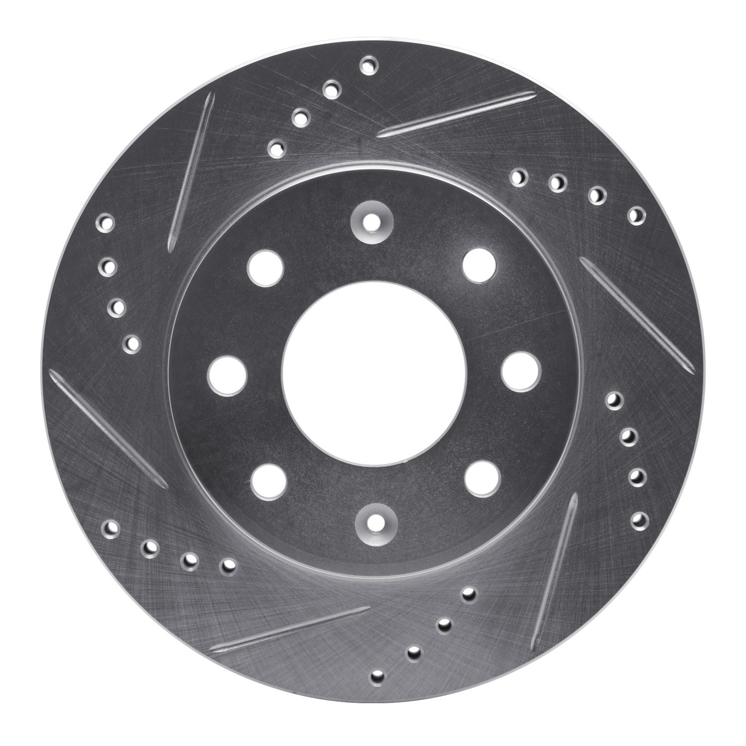 DYN 631-72022L DFC Brake Rotor - Drilled and Slotted - Silver