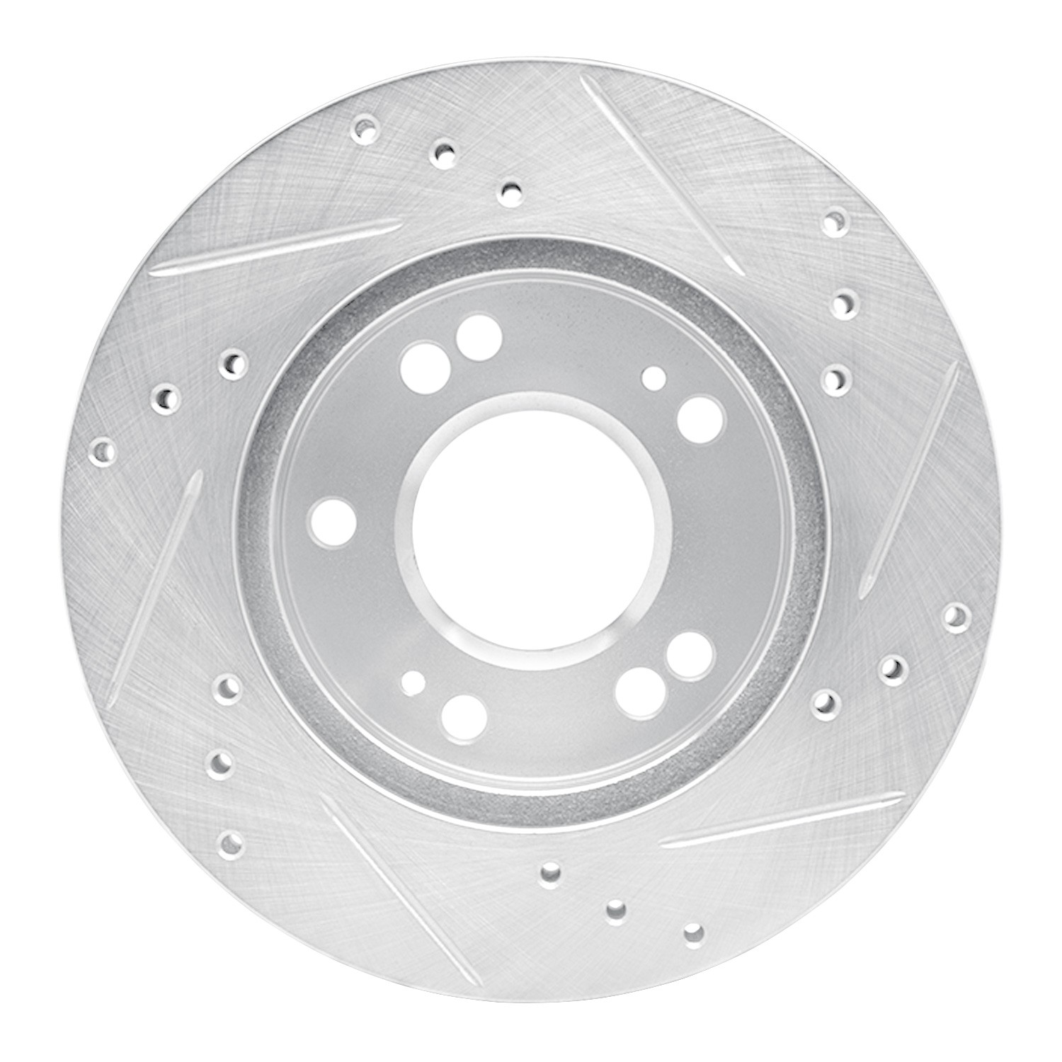 DYN 631-72023L DFC Brake Rotor - Drilled and Slotted - Silver - Image 4