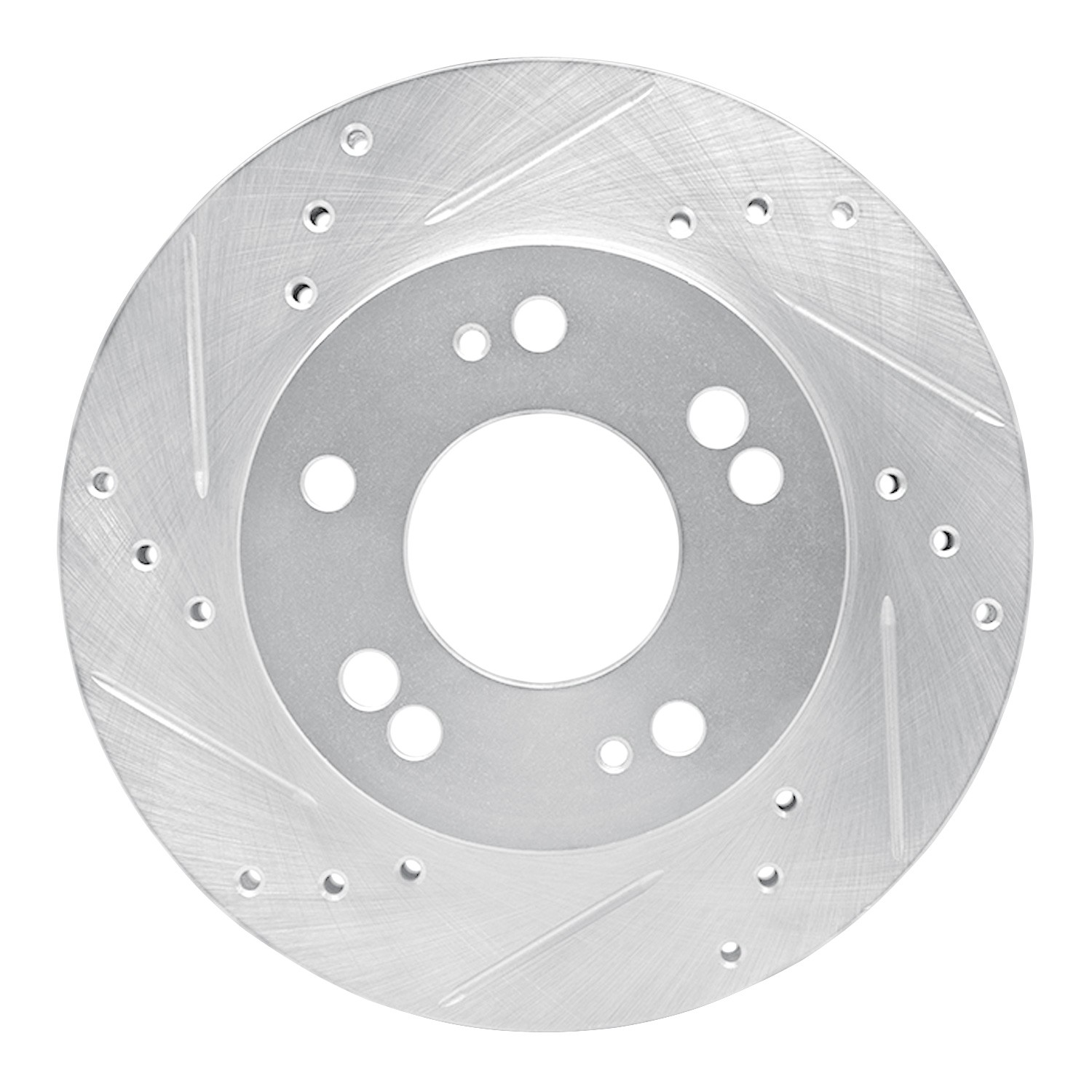DYN 631-72023L DFC Brake Rotor - Drilled and Slotted - Silver