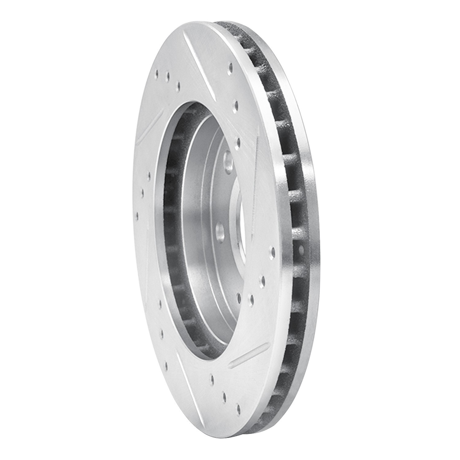 DYN 631-72023L DFC Brake Rotor - Drilled and Slotted - Silver - Image 2
