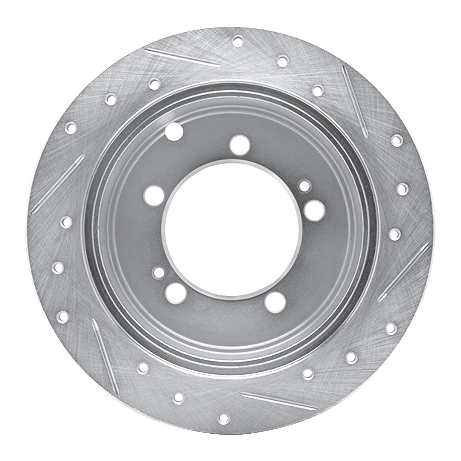 DYN 631-72028L DFC Brake Rotor - Drilled and Slotted - Silver - Image 3