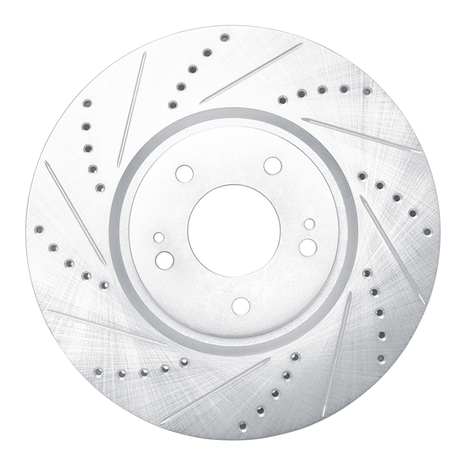 DYN 631-72035L DFC Brake Rotor - Drilled and Slotted - Silver