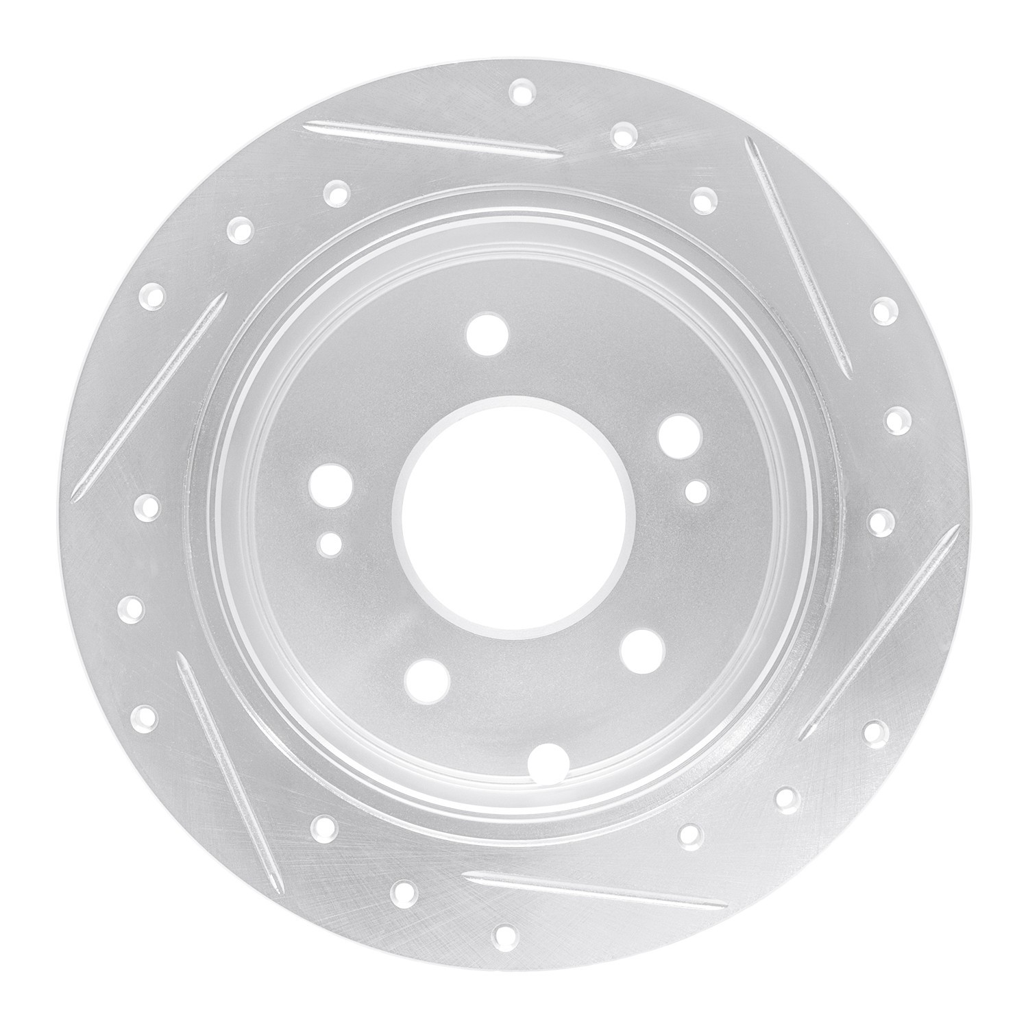 DYN 631-72038L DFC Brake Rotor - Drilled and Slotted - Silver - Image 4