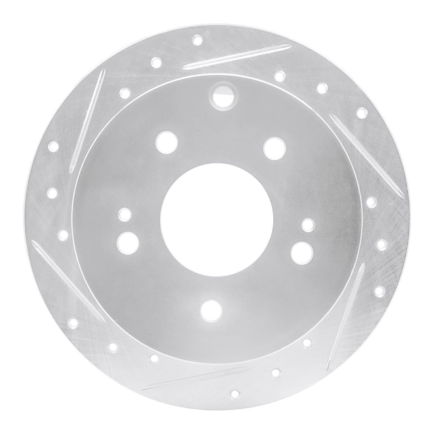 DYN 631-72038L DFC Brake Rotor - Drilled and Slotted - Silver