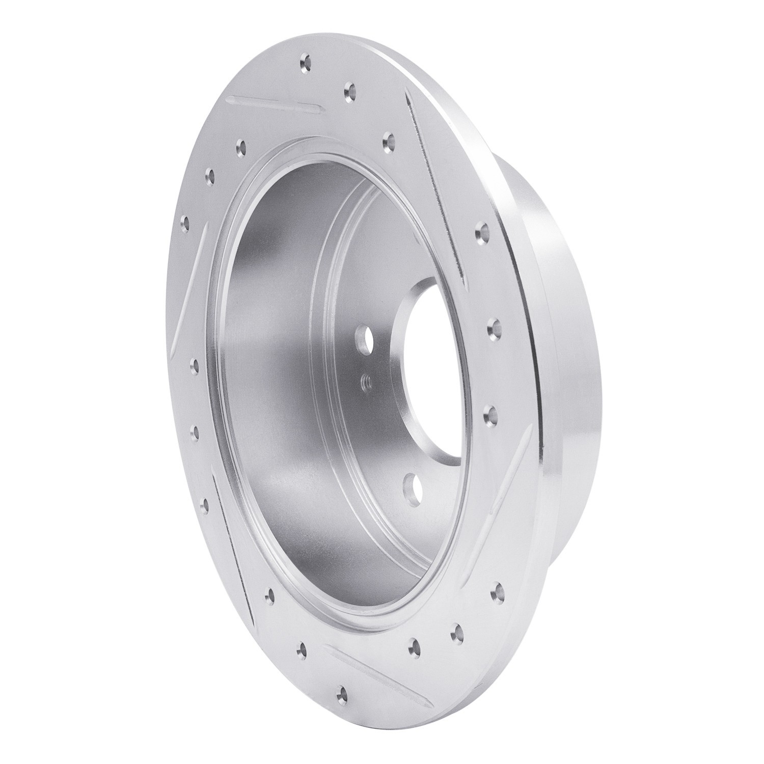 DYN 631-72038L DFC Brake Rotor - Drilled and Slotted - Silver - Image 2