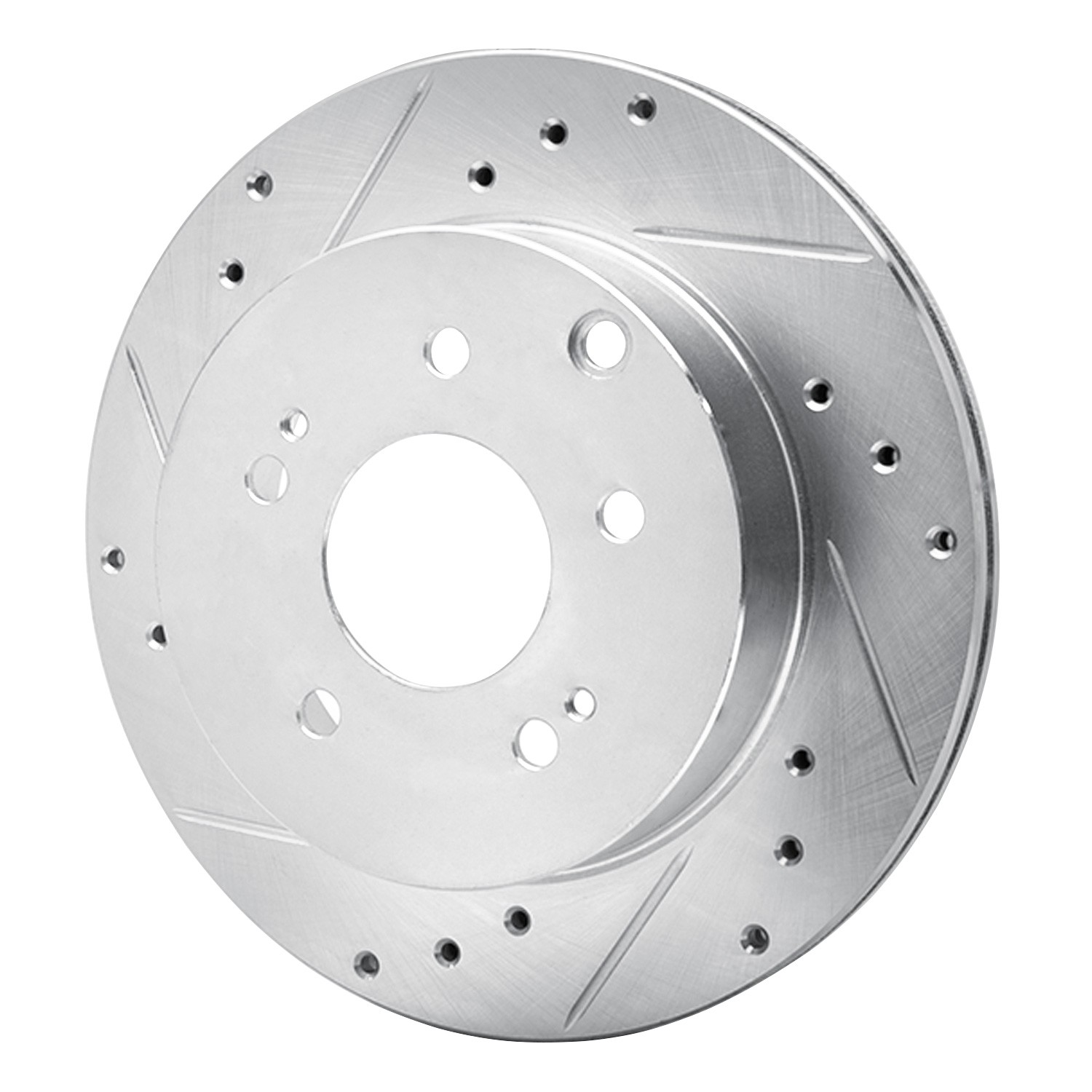 DYN 631-72040L DFC Brake Rotor - Drilled and Slotted - Silver - Image 2