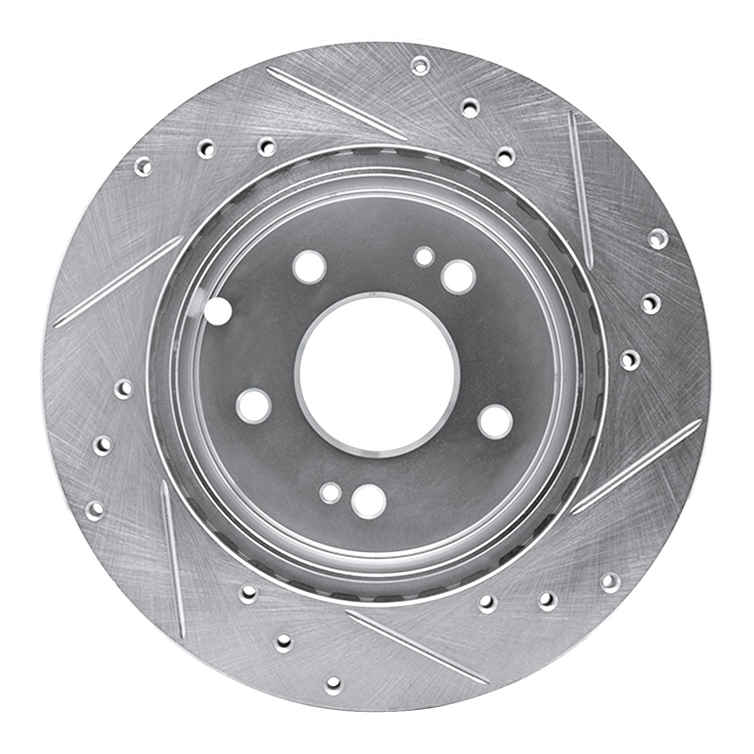 DYN 631-72040L DFC Brake Rotor - Drilled and Slotted - Silver - Image 5