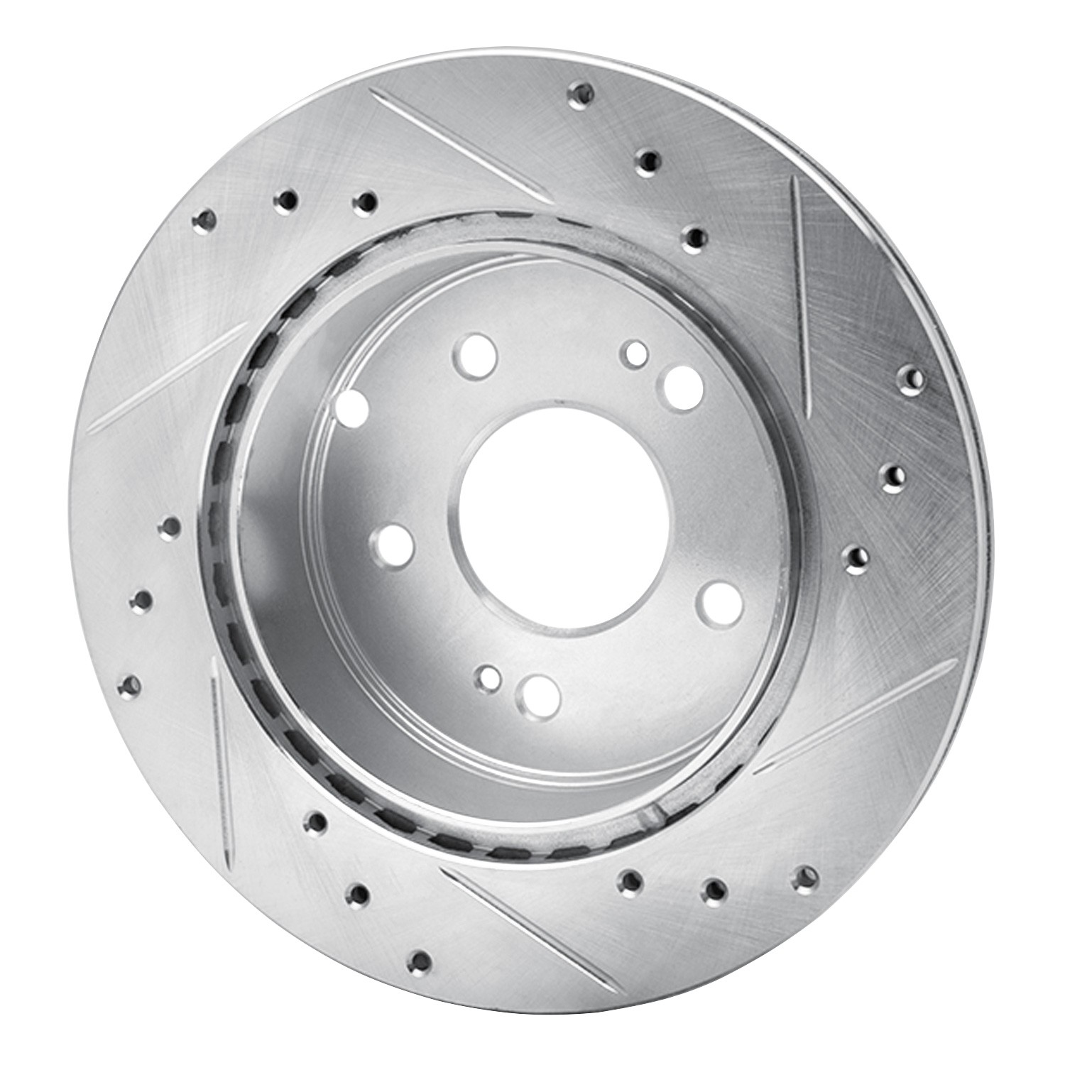 DYN 631-72040L DFC Brake Rotor - Drilled and Slotted - Silver - Image 4
