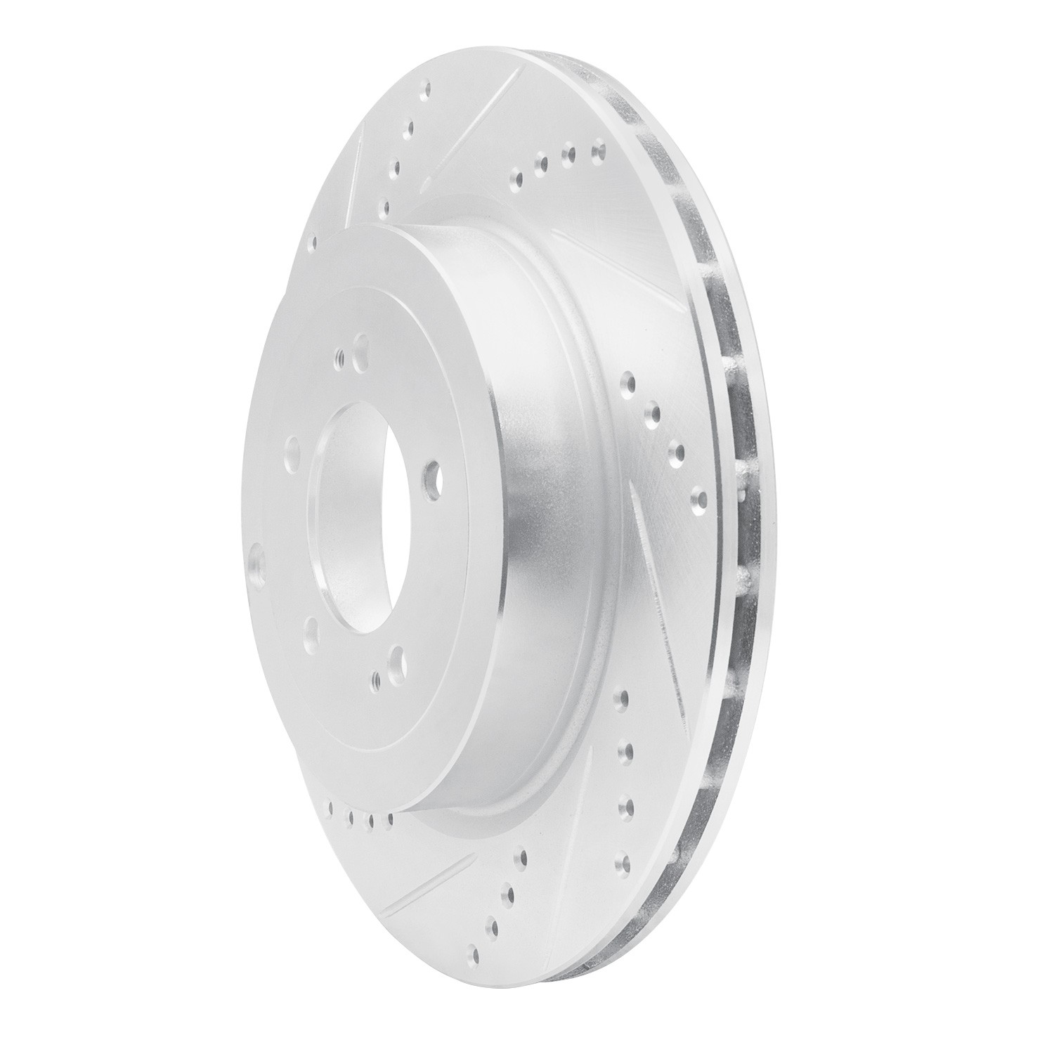 DYN 631-72042L DFC Brake Rotor - Drilled and Slotted - Silver - Image 3