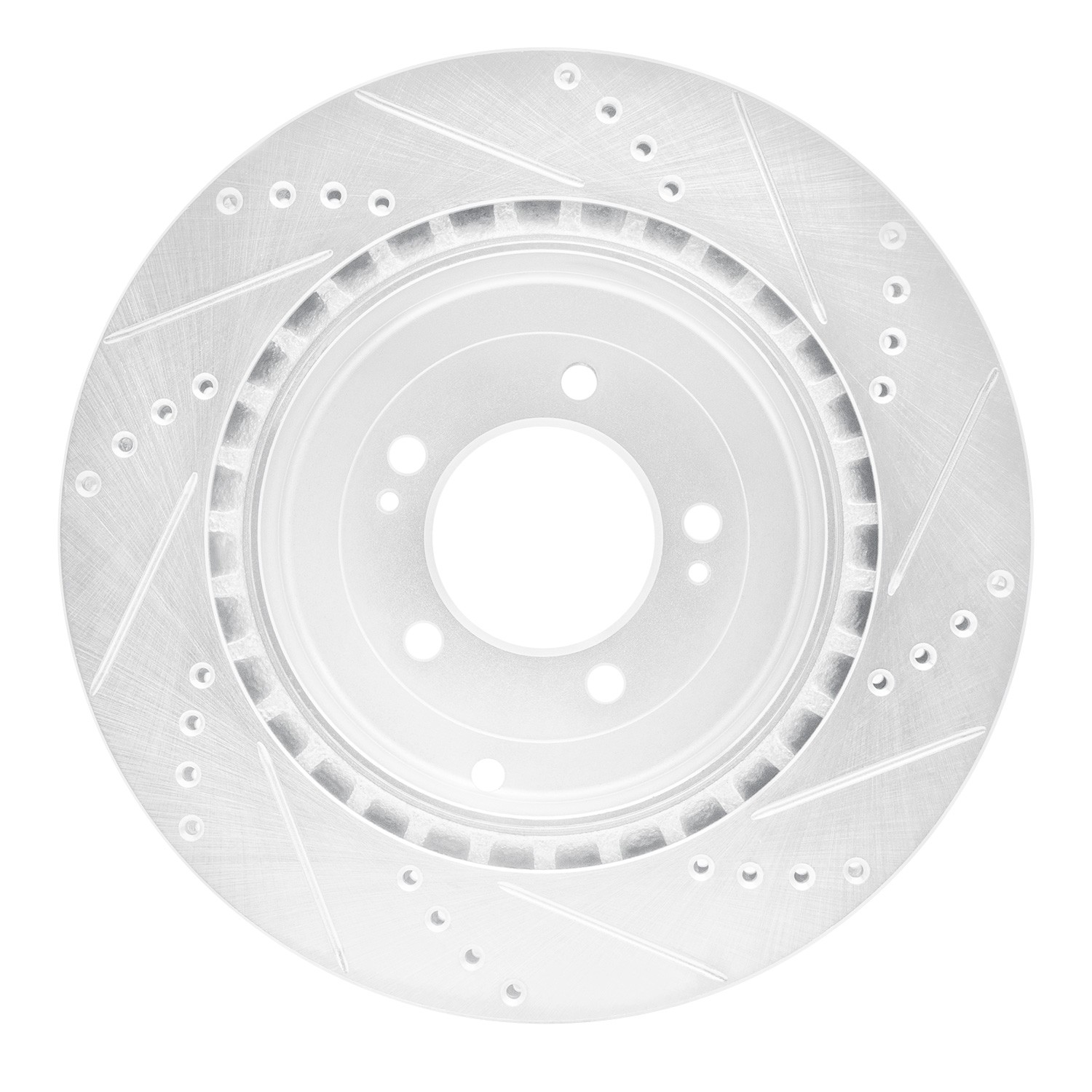 DYN 631-72042L DFC Brake Rotor - Drilled and Slotted - Silver - Image 4