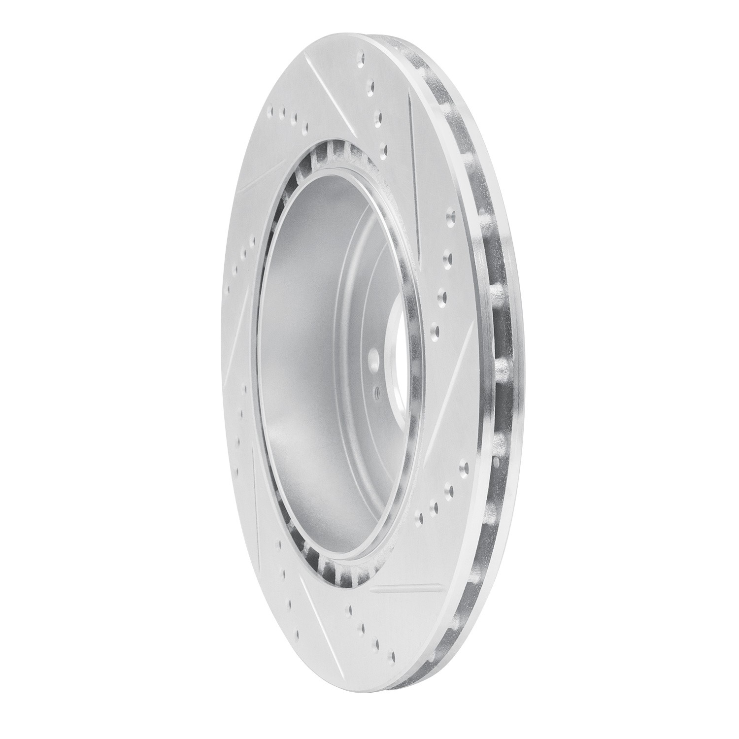 DYN 631-72042L DFC Brake Rotor - Drilled and Slotted - Silver - Image 2
