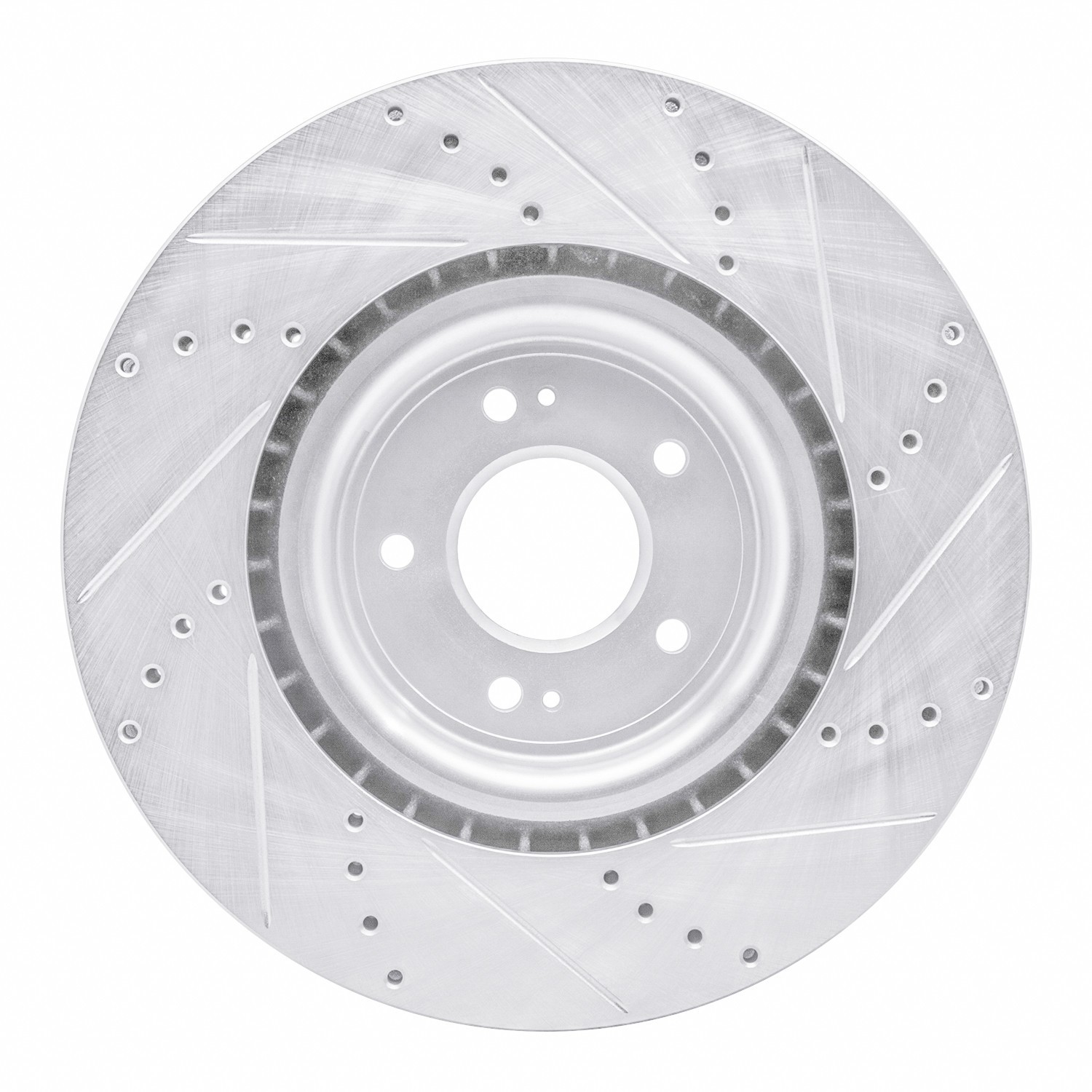 DYN 631-72043L DFC Brake Rotor - Drilled and Slotted - Silver - Image 4