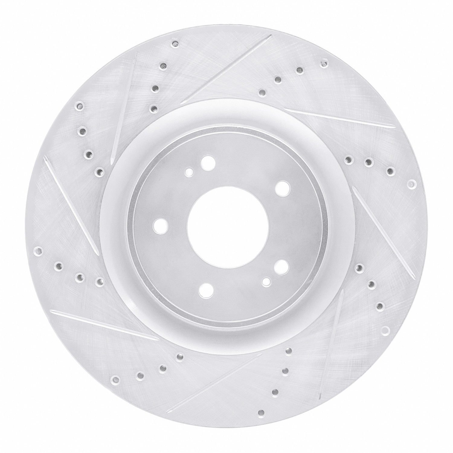 DYN 631-72043L DFC Brake Rotor - Drilled and Slotted - Silver