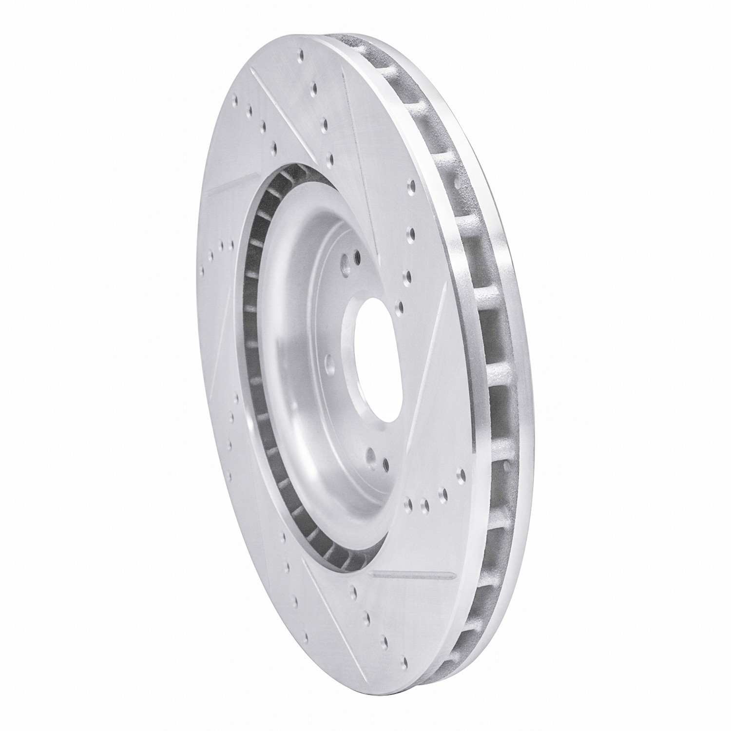 DYN 631-72043L DFC Brake Rotor - Drilled and Slotted - Silver - Image 2