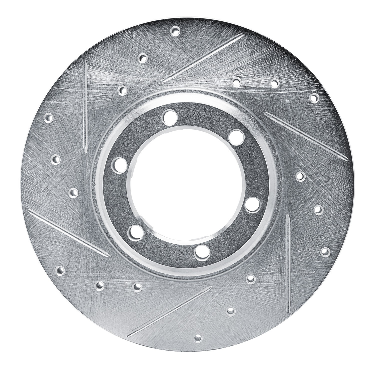 DYN 631-72047L DFC Brake Rotor - Drilled and Slotted - Silver