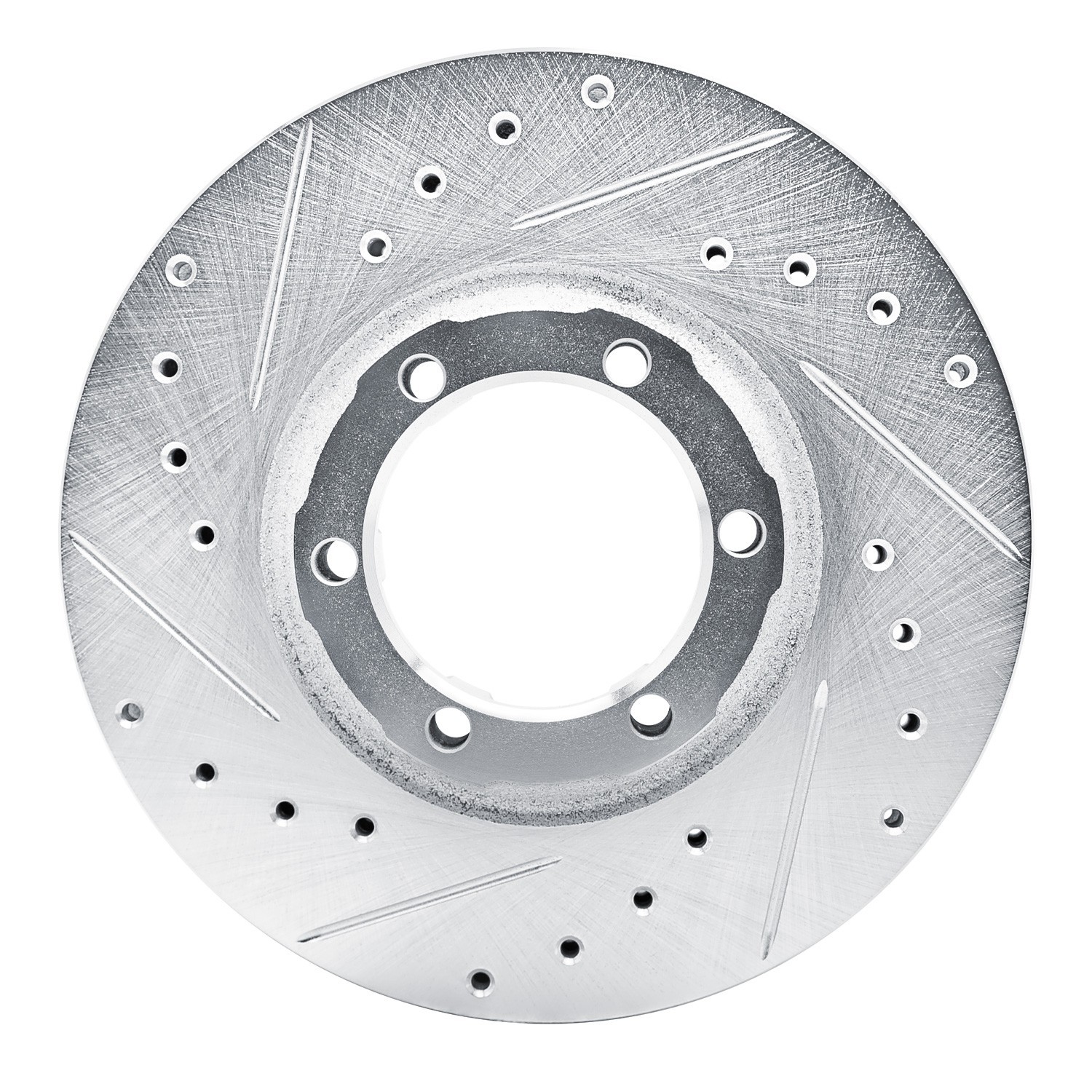 DYN 631-72049L DFC Brake Rotor - Drilled and Slotted - Silver