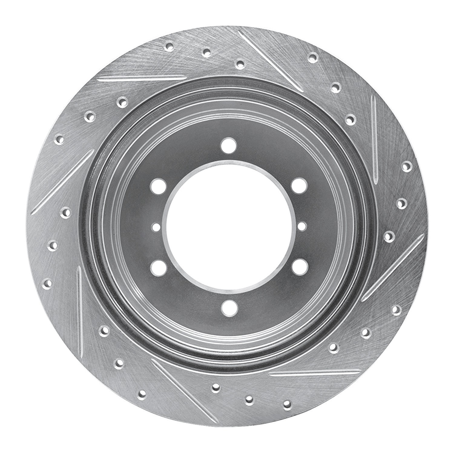 DYN 631-72054L DFC Brake Rotor - Drilled and Slotted - Silver