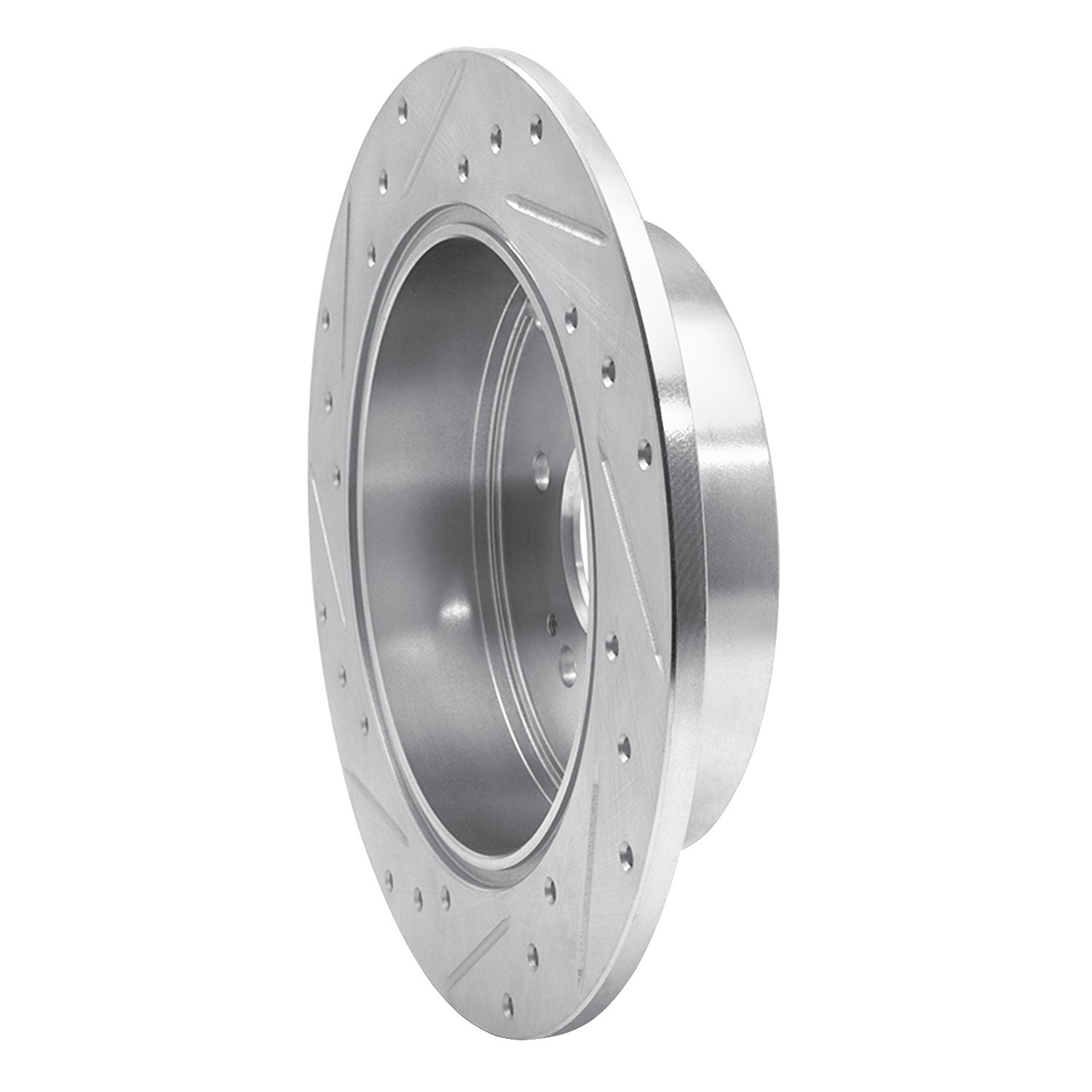 DYN 631-72060R DFC Brake Rotor - Drilled and Slotted - Silver - Image 2